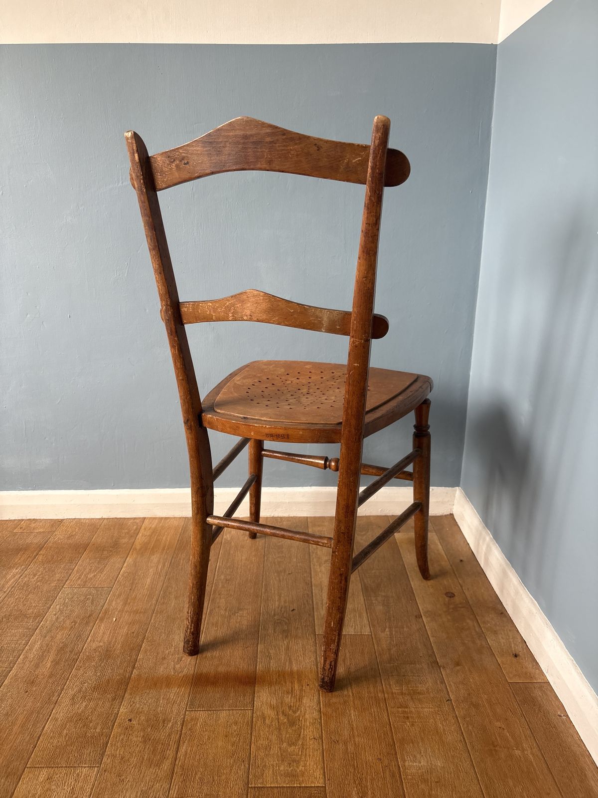 Luterma Estonia Antique Punched Seat Wooden Dining Chair photo buy