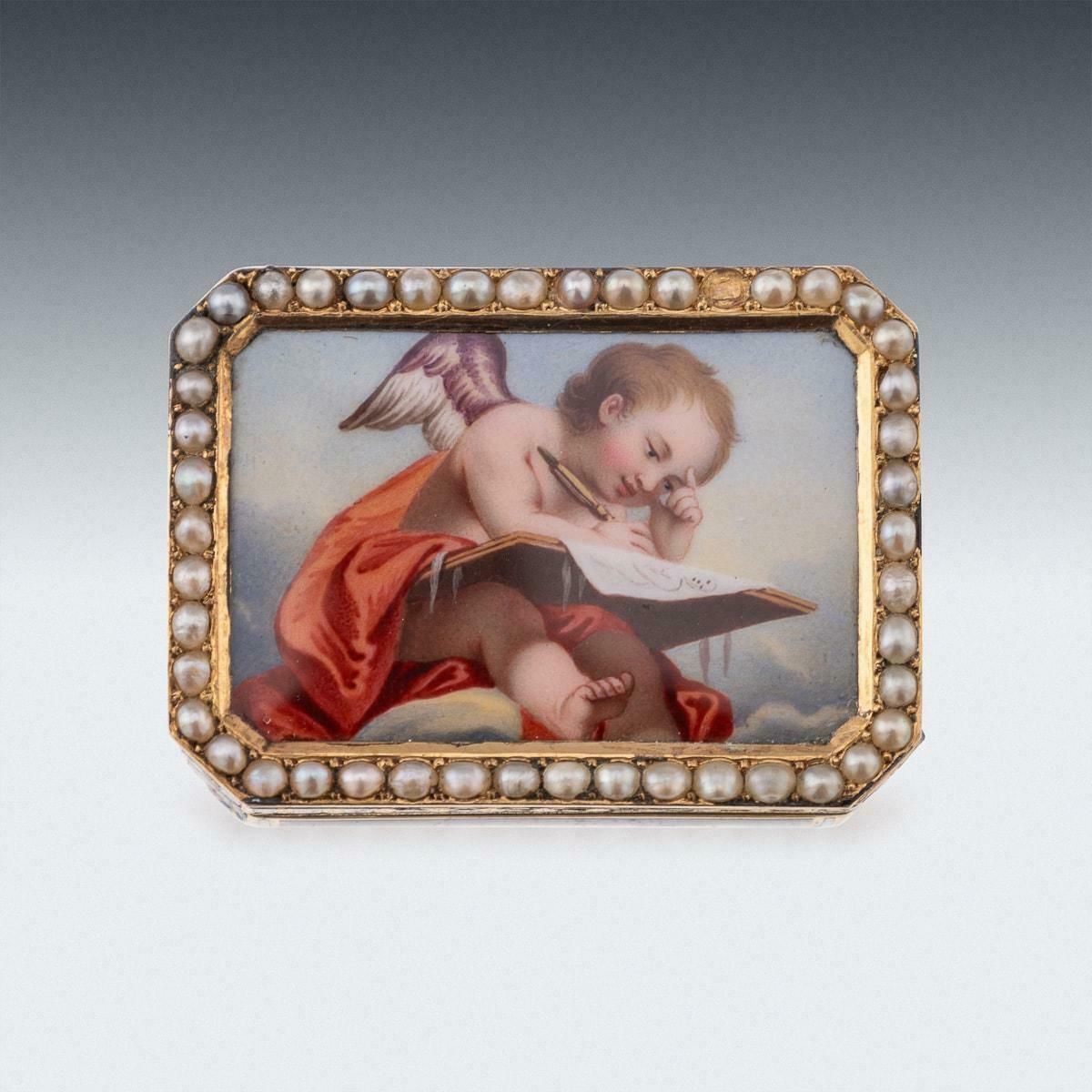 19th Century Swiss 18k Gold & Enamel Vinaigrette, Jean Georges Rémond C.1800 photo for sale