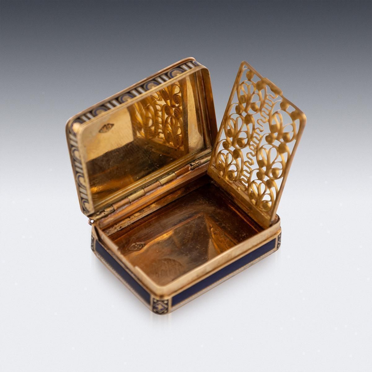 photo furniture Antique 19thc Swiss 18k Gold & Enamel Vinaigrette, Jean Georges Rémond C.1800