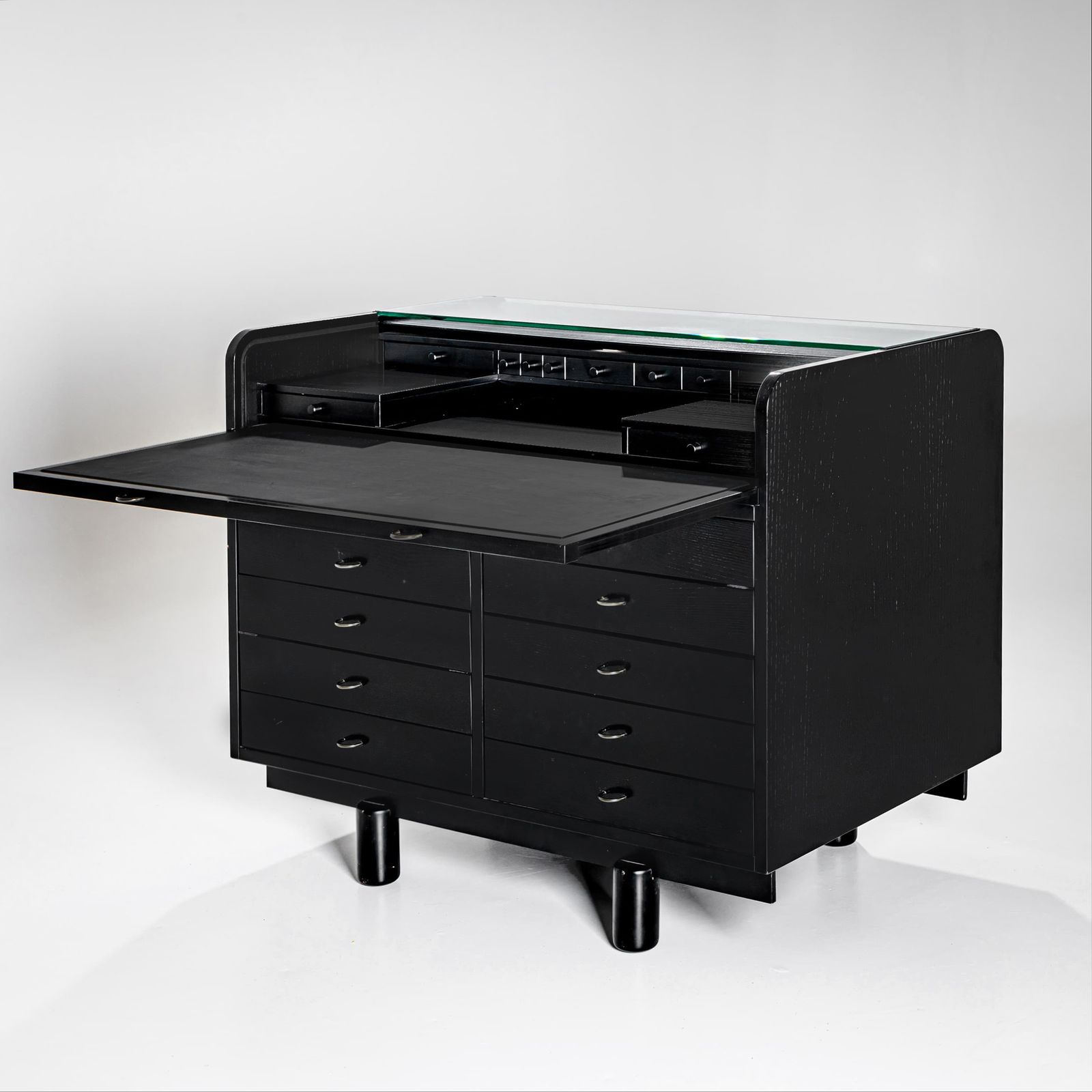 Black Desk By Gianfranco Frattini For Bernini, Italy, 1960s photo for sale