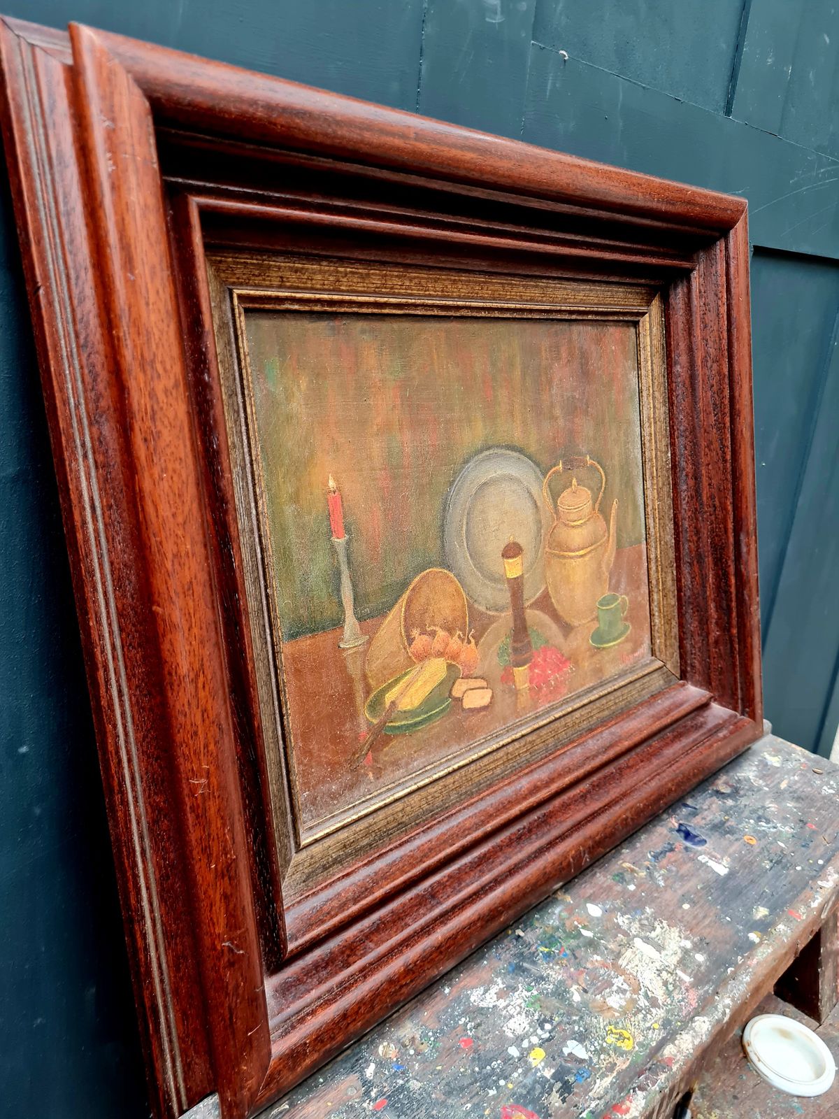 Antique Early 20th Century Framed Oil Painting On Canvas photo buy