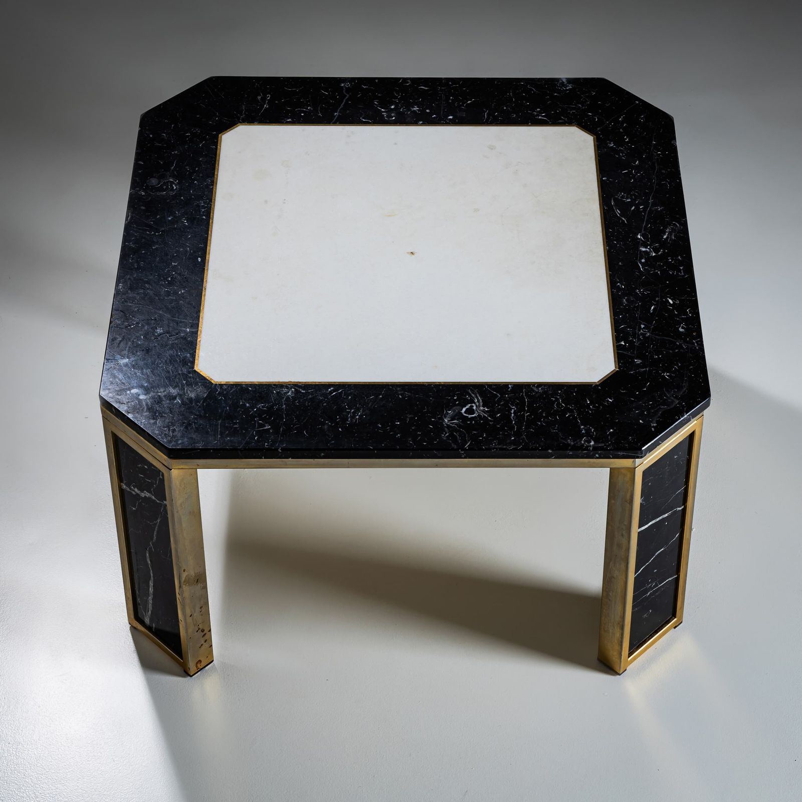 Hollywood Regency Marble And Brass Coffee Table, Probably Italy, 1970s photo furniture