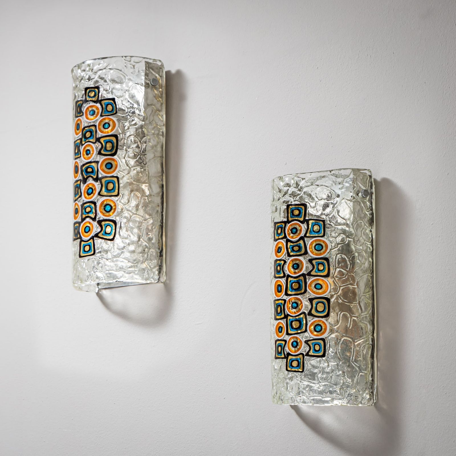 Pair Of Murano Glass Wall Lights, Attributed To Gianmaria Potenza, Italy, 1960s