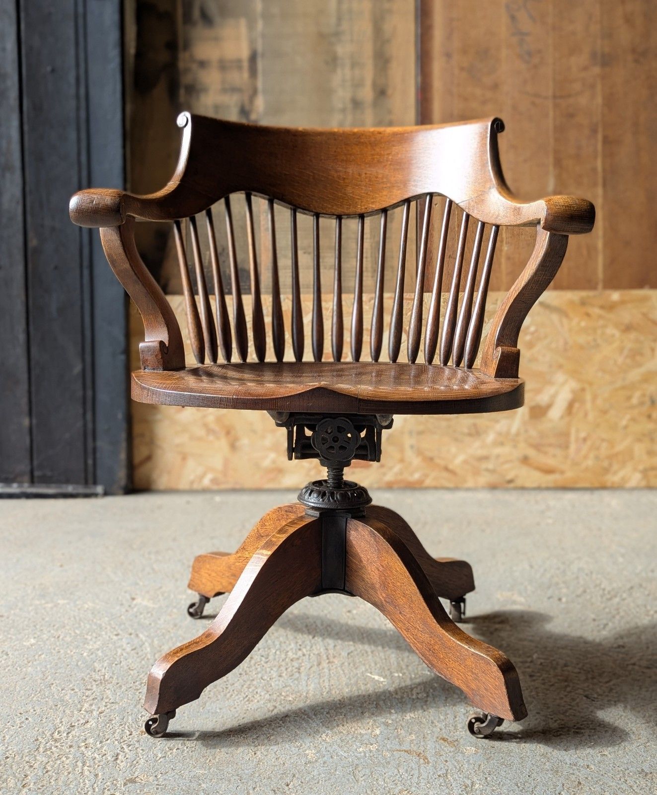 Antique Office Chair (Delivery Available) Oak C1900 photo for sale