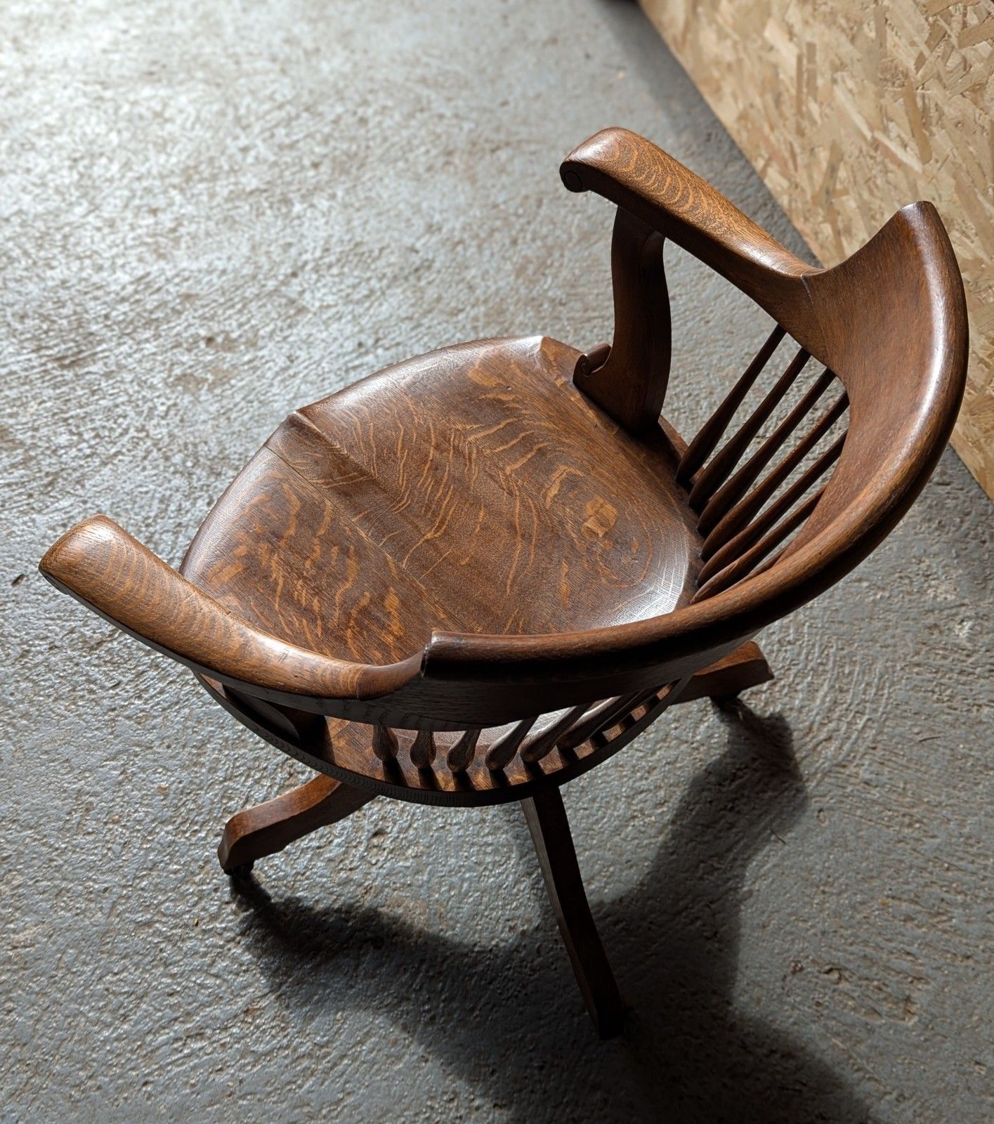 850.0 Antique Office Chair (Delivery Available) Oak C1900 photo