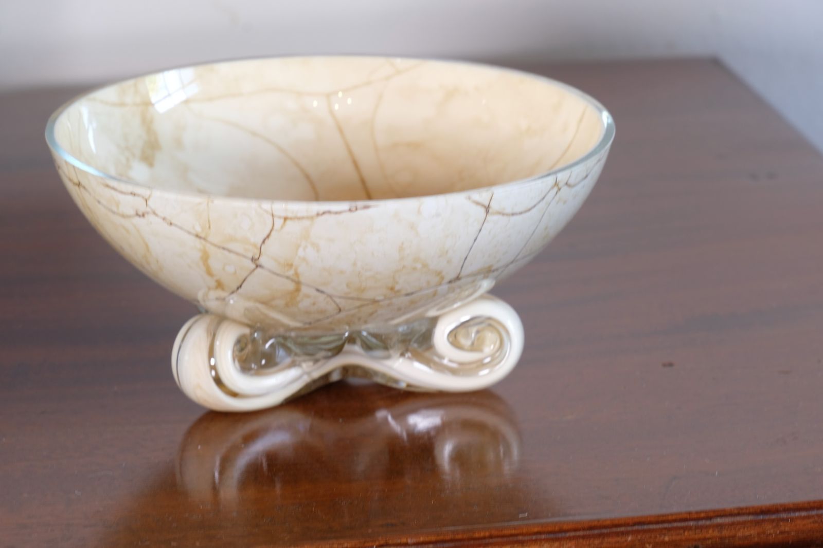 photo furniture Murano Glass Tazza In A Caramel Swirl   Set Of Three