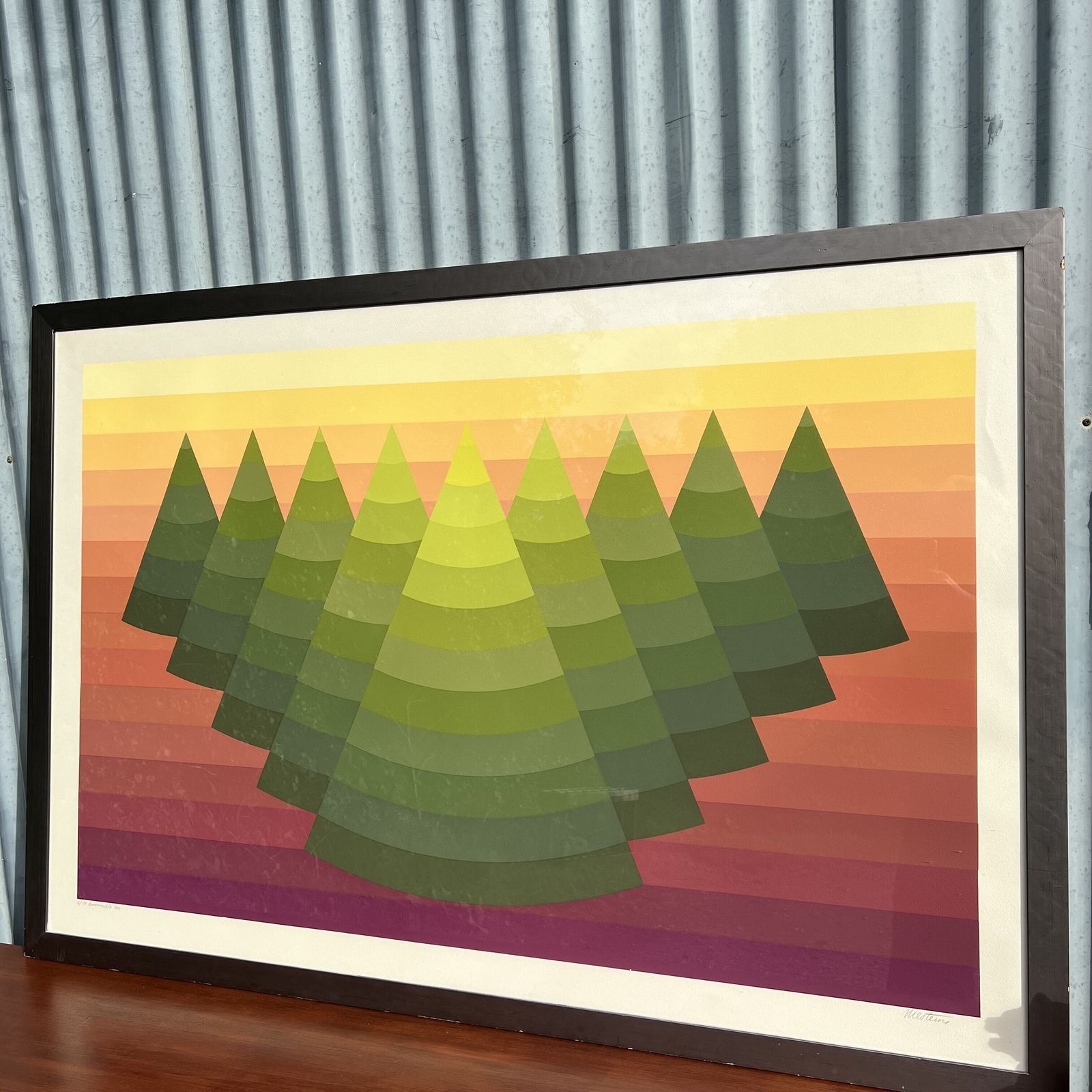 200.0 Large 1970s Maria Mesterou "Ensemble 303" 2/50 Signed Screen Print Art Vintage Mid Century photo