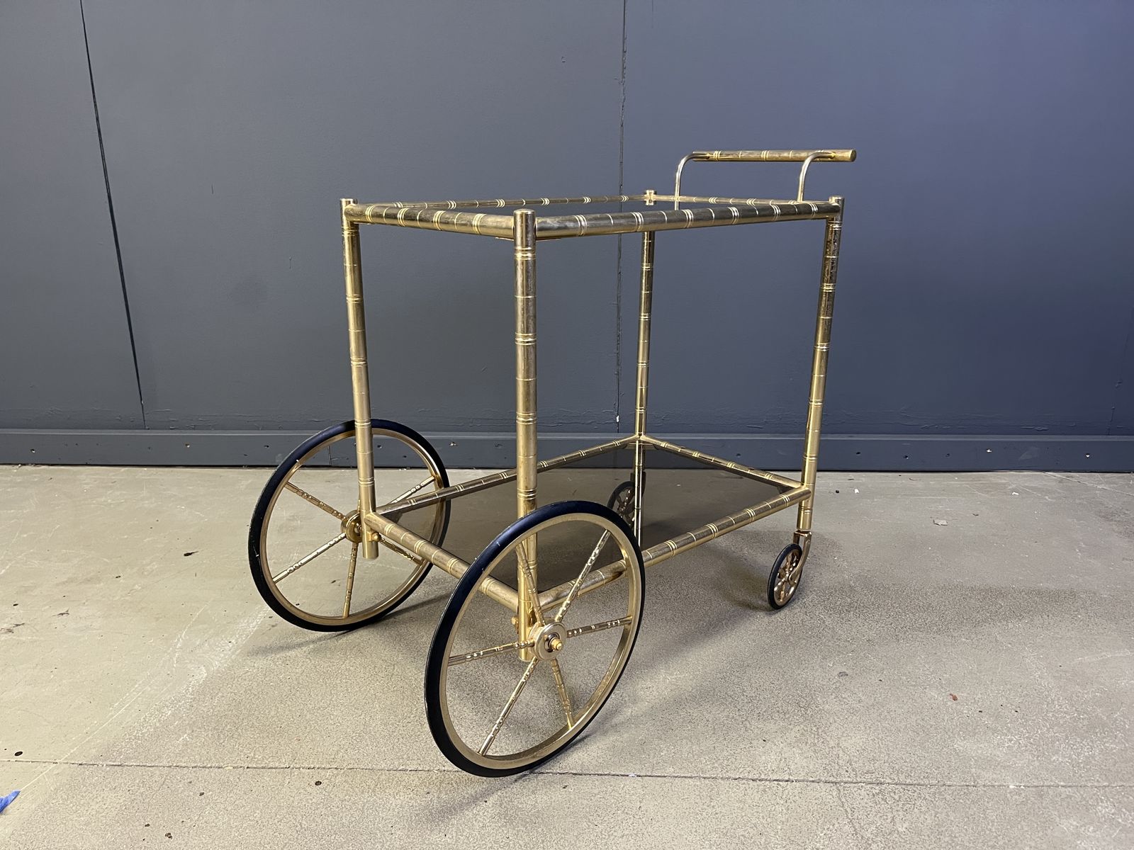 Brass Faux Bamboo Trolley By Orsenigo, Italy, 1970s photo furniture