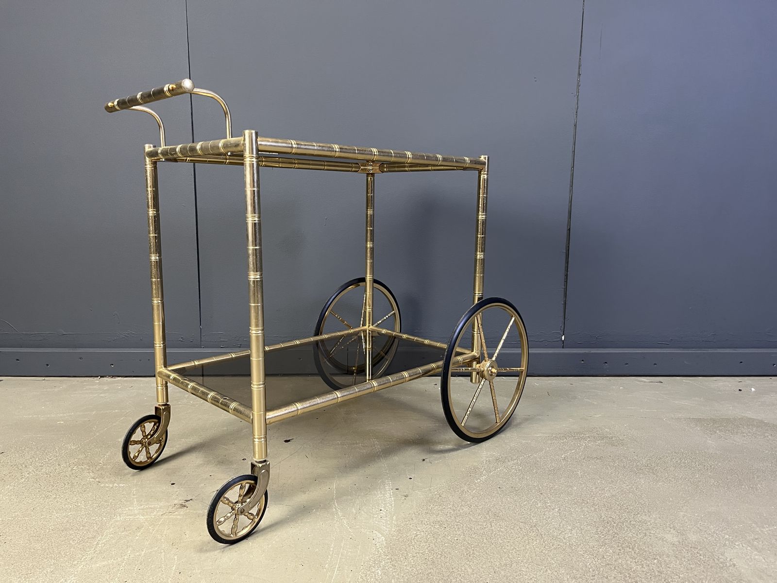 Brass Faux Bamboo Trolley By Orsenigo, Italy, 1970s photo Furniture