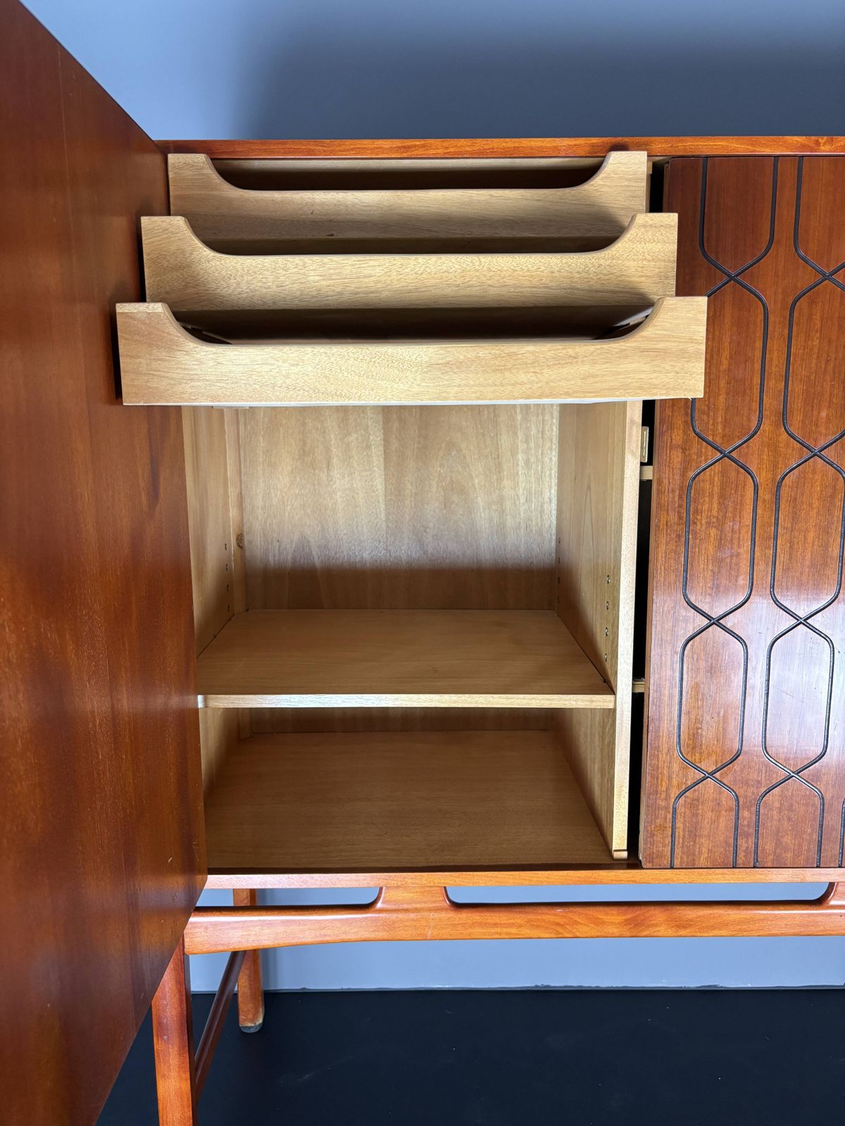 Midcentury Swedish Scandinavian Sideboard Cabinet By David Rosen Model Napo photo Furniture