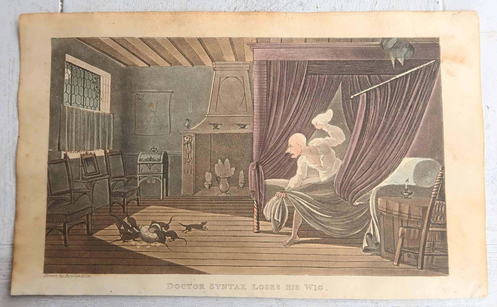 Set Of 10 Original Antique Prints After Thomas Rowlandson. Dated 1819 photo for sale