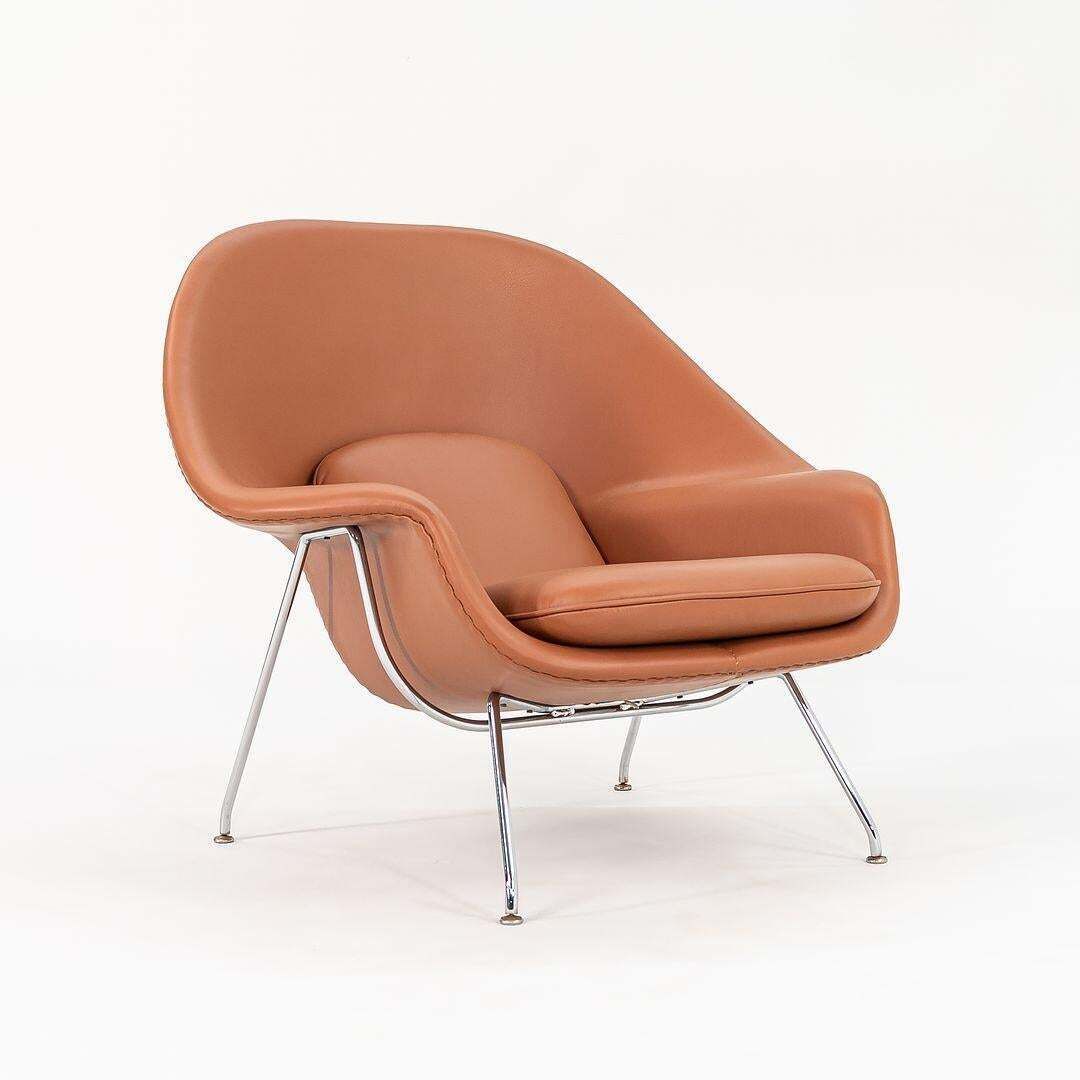 1990s Eero Saarinen Womb Chair And Ottoman In New Cognac Leather Model 70l & 74y photo Furniture