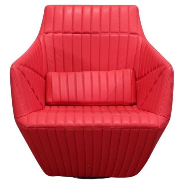 Ligne Roset Red Facett Armchair By R. & E. Bouroullec