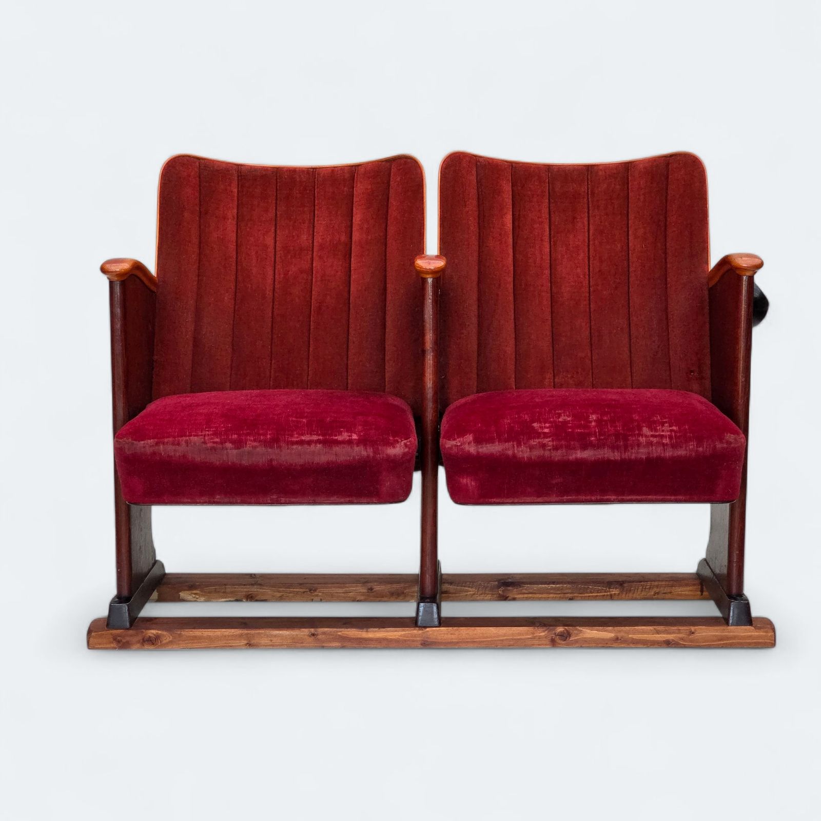 Ca. Jaren 1950, Deense Bioscoop /Theaterfauteuils, Meubelvelours, Goede Staat.