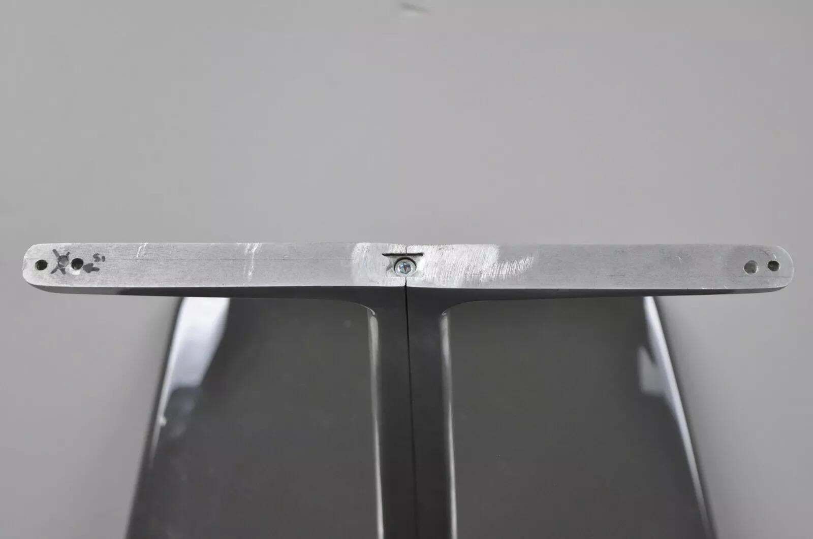Minotti Italian Modern Surfboard Coffee Table With Chrome Steel Legs photo vintage