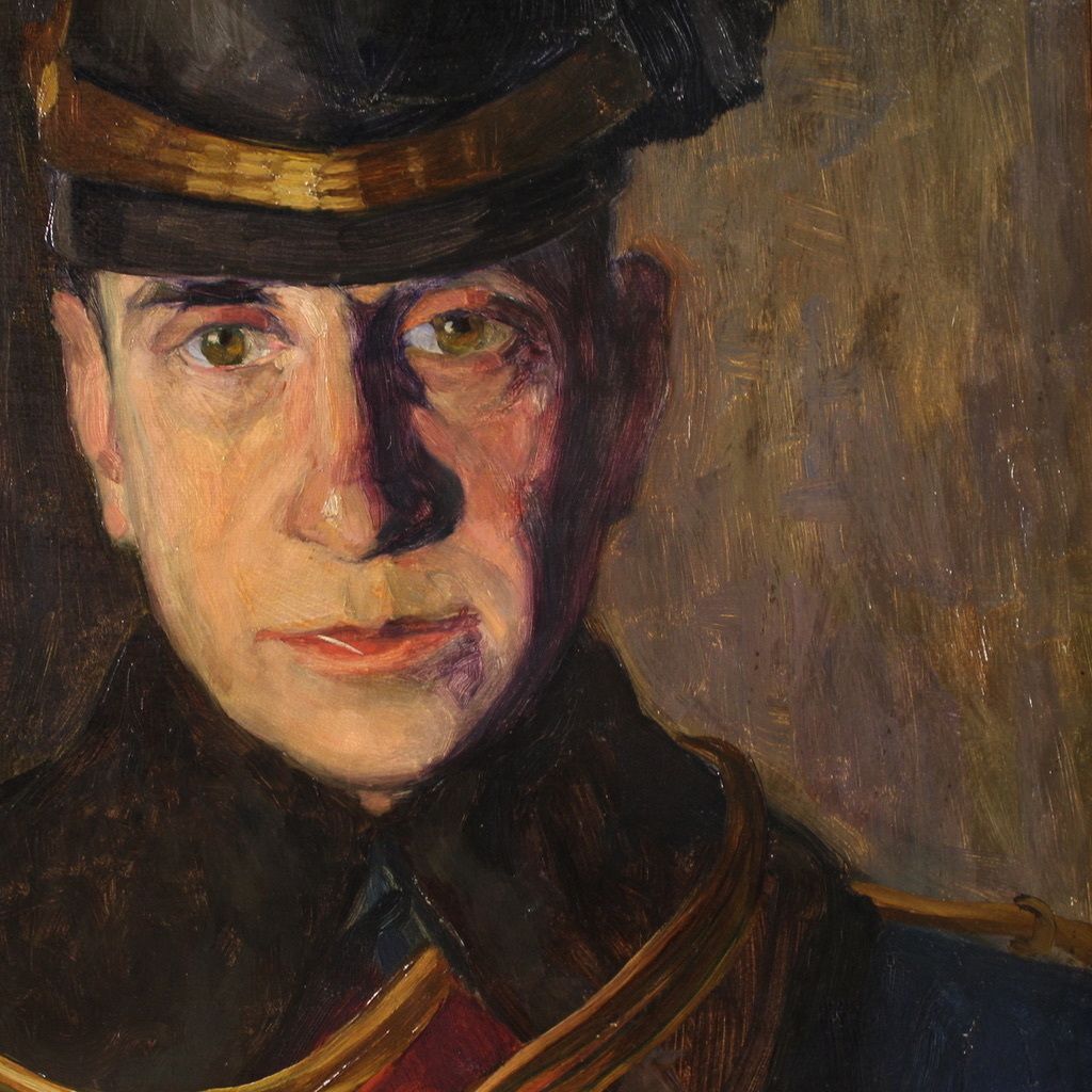 photo for sale Painting Portrait Of A Soldier Signed Vass E. And Dated 1915
