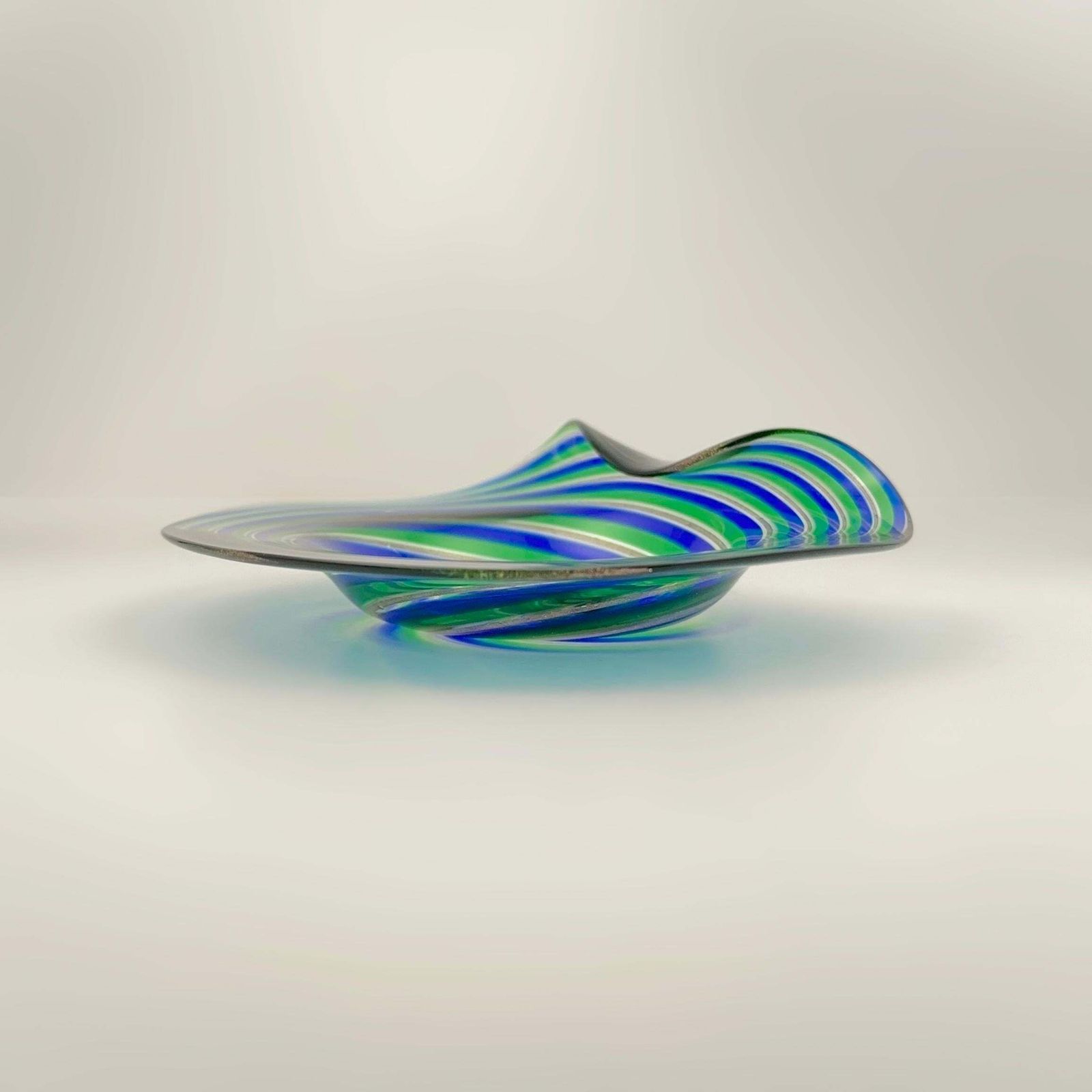 Murano Glass Filigrana Dish With Aventurine, Attributed To Cenedese & Alberelli photo furniture