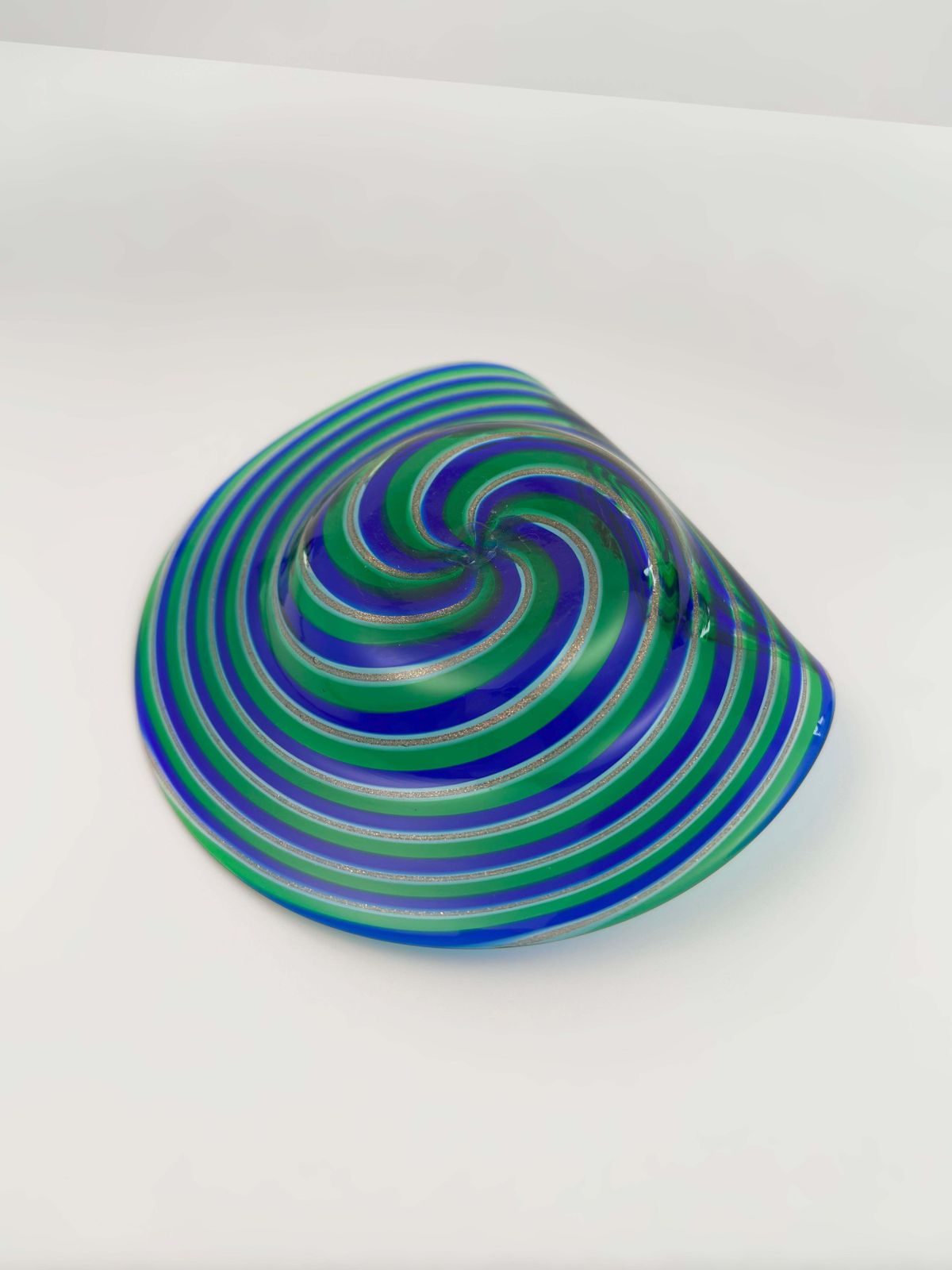 Murano Glass Filigrana Dish With Aventurine, Attributed To Cenedese & Alberelli photo buy