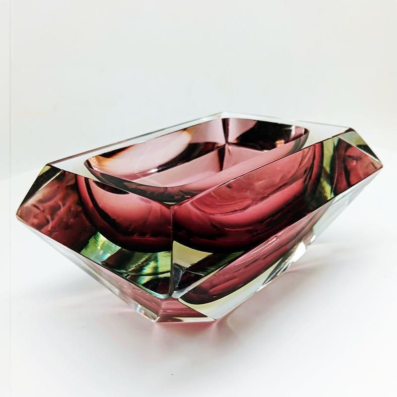1960s Rectangular Multifaceted Ashtray Or Catch All In Murano Glass By Flavio Poli For Seguso. Made In Italy. photo furniture