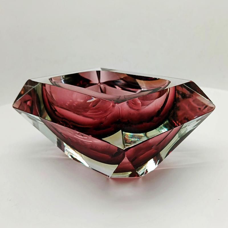 1960s Rectangular Multifaceted Ashtray Or Catch All In Murano Glass By Flavio Poli For Seguso. Made In Italy. photo Home Decor