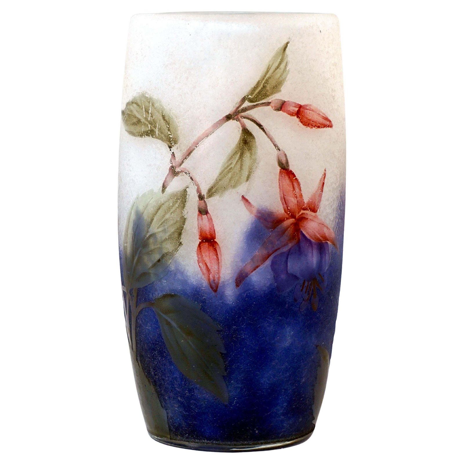 Art Nouveau Cameo Vase 'Fuchsia', Daum Nancy, France, Circa 1910