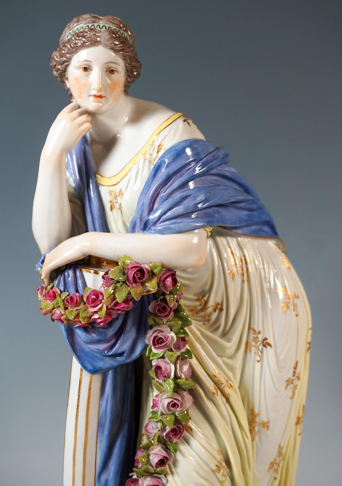Large Meissen Porcelain Figurine 'Allegory Hope', By C.G. Juechtzer, Circa 1860 photo vintage