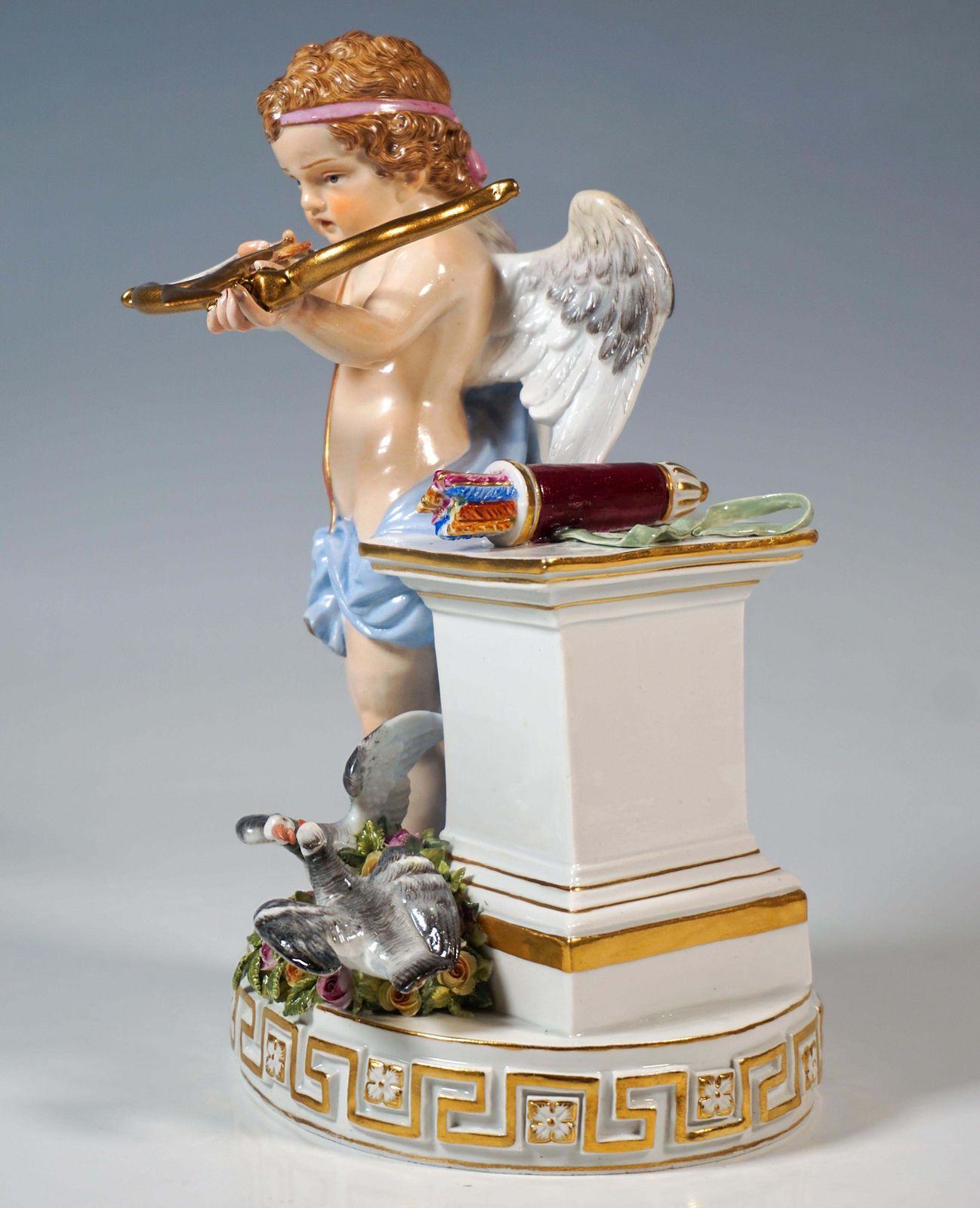 Meissen Cupid Figure 'Je Les Enflamme', By M. V. Acier, Germany, Circa 1870 photo 2131.0