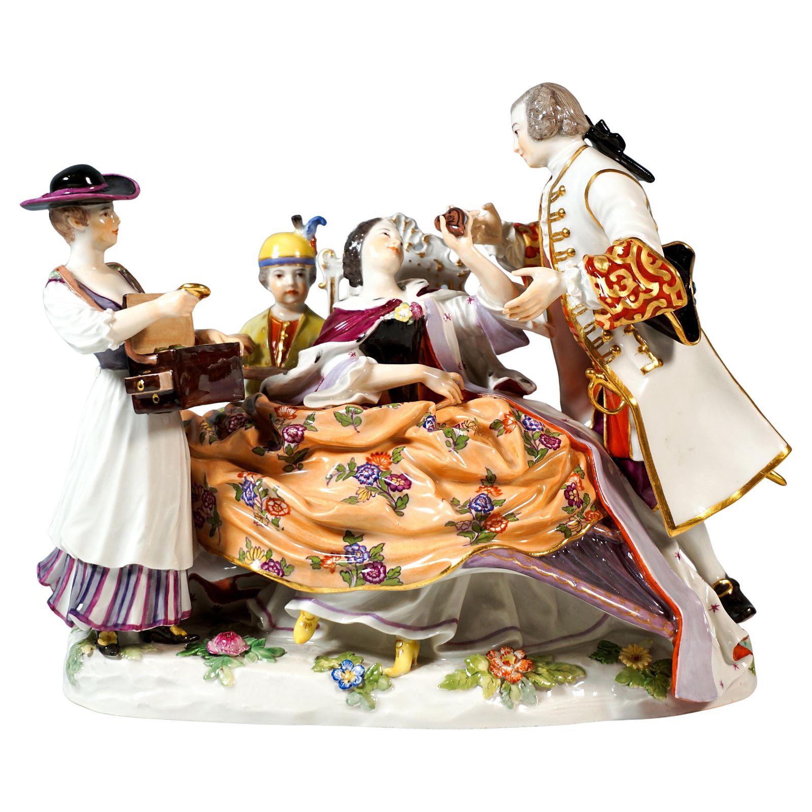 Meissen Crinoline Group 'The Heart Box Sale', By J.J. Kaendler, Germany, Ca 1850