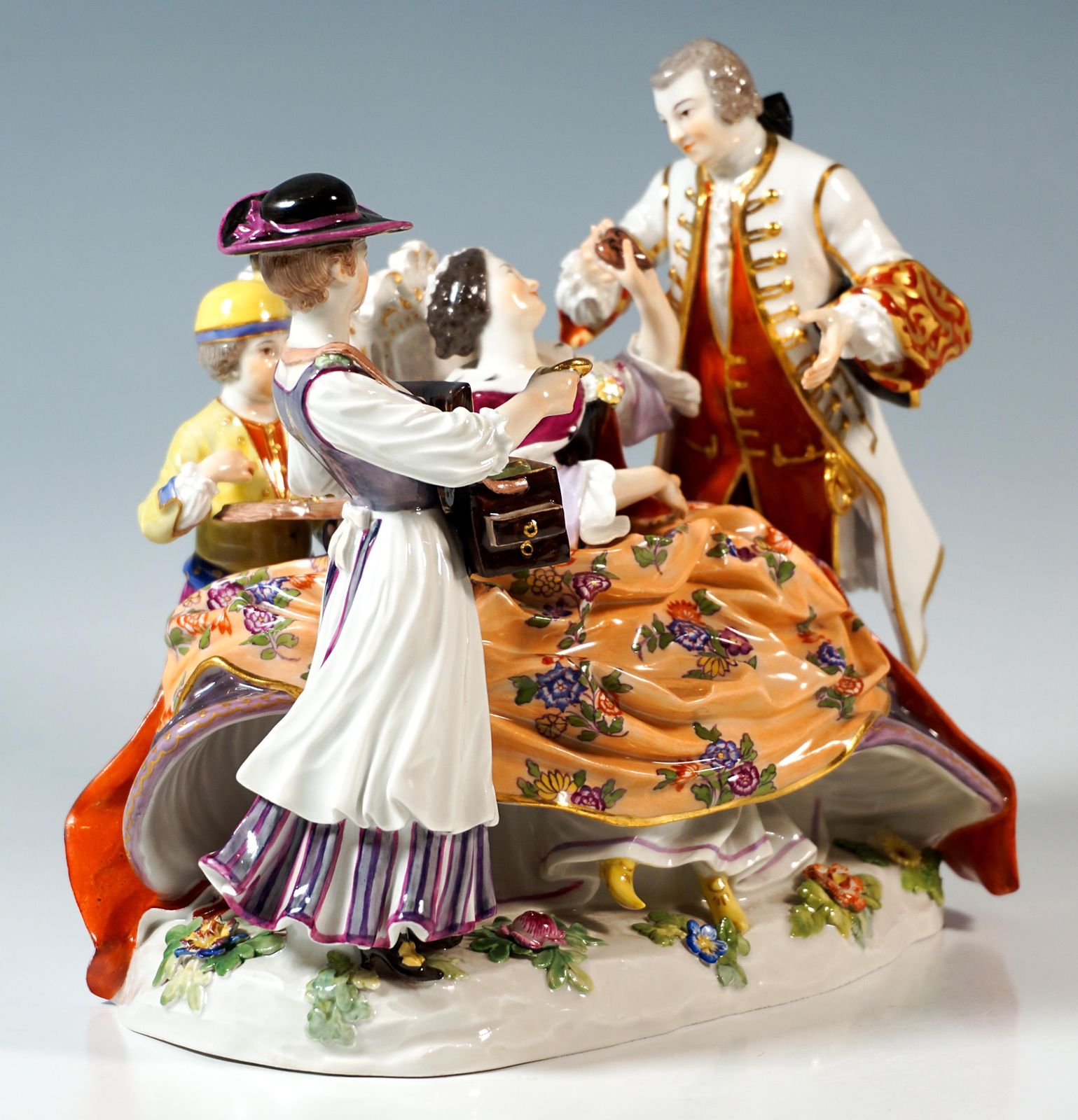 Meissen Crinoline Group 'The Heart Box Sale', By J.J. Kaendler, Germany, Ca 1850 photo furniture