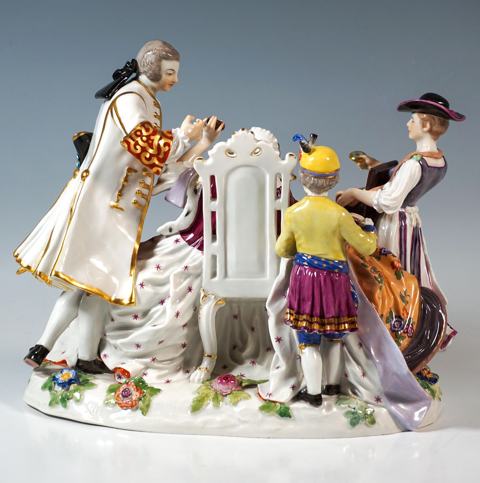 Meissen Crinoline Group 'The Heart Box Sale', By J.J. Kaendler, Germany, Ca 1850 photo for sale