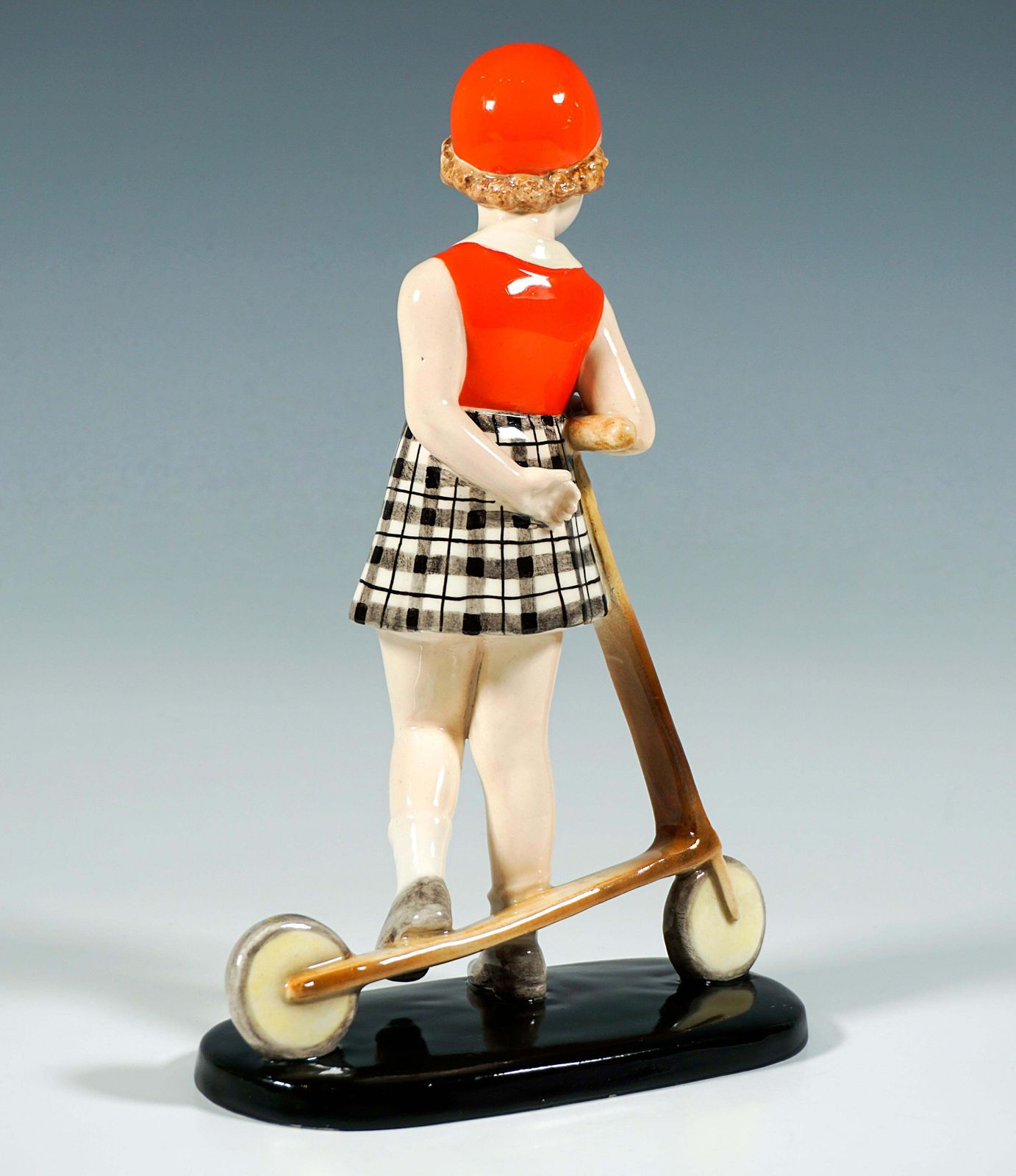 Goldscheider Art Déco Figure, 'Triton', Girl With Scooter, By Dakon, Around 1939 photo for sale