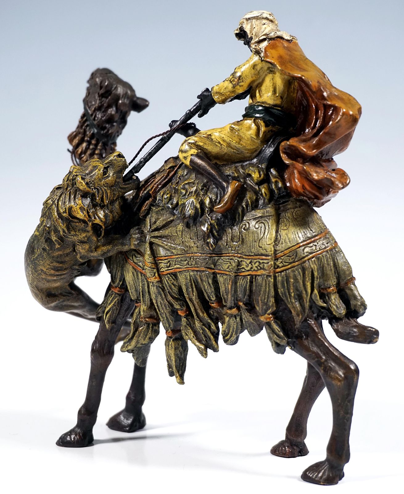 Arab On Camel Shooting A Lion, Viennese Bronze By Bergmann, Around 1900 photo 2131.0