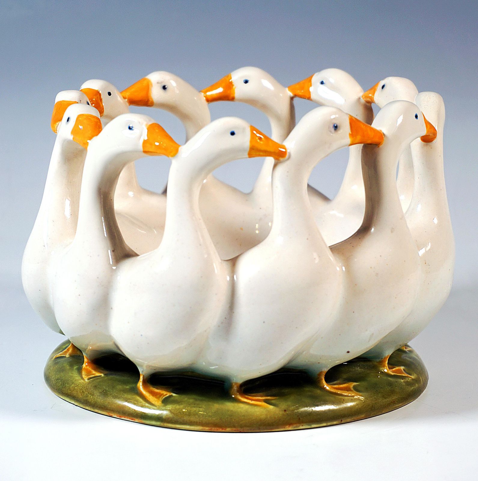 Vienna Art Ceramics Art Nouveau Bowl 'Goose Dance' By Michael Mörtl Ca 1910 photo furniture