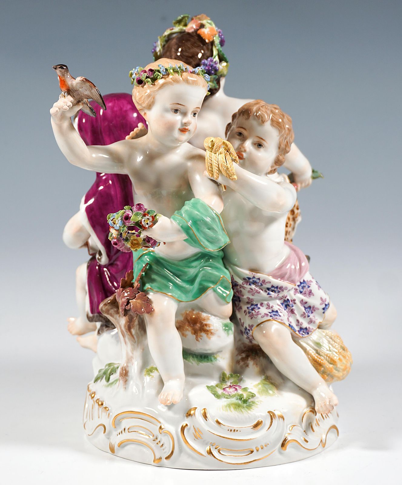Large Meissen Cupid Group 'Allegory   The Four Seasons', By Leuteritz, Ca. 1880 photo 3464.0