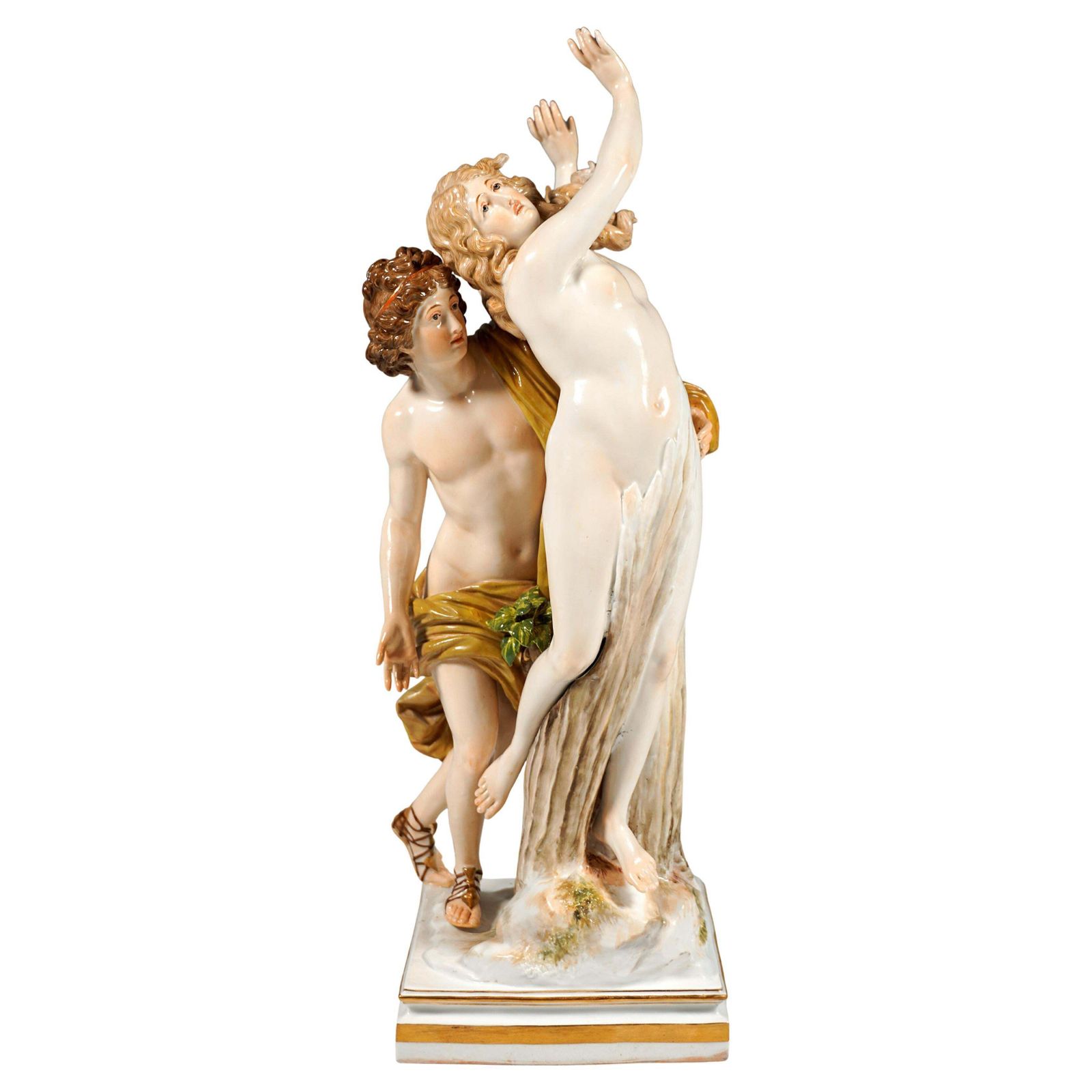 Large Meissen Porcelain Figurine Group 'Apollo & Daphne', By Juechtzer, Ca. 1860