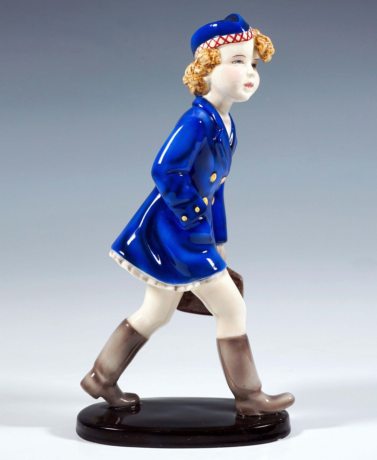 Goldscheider Vienna Figurine, Girl In School Uniform, By Stephan Dakon, Ca. 1936 photo furniture