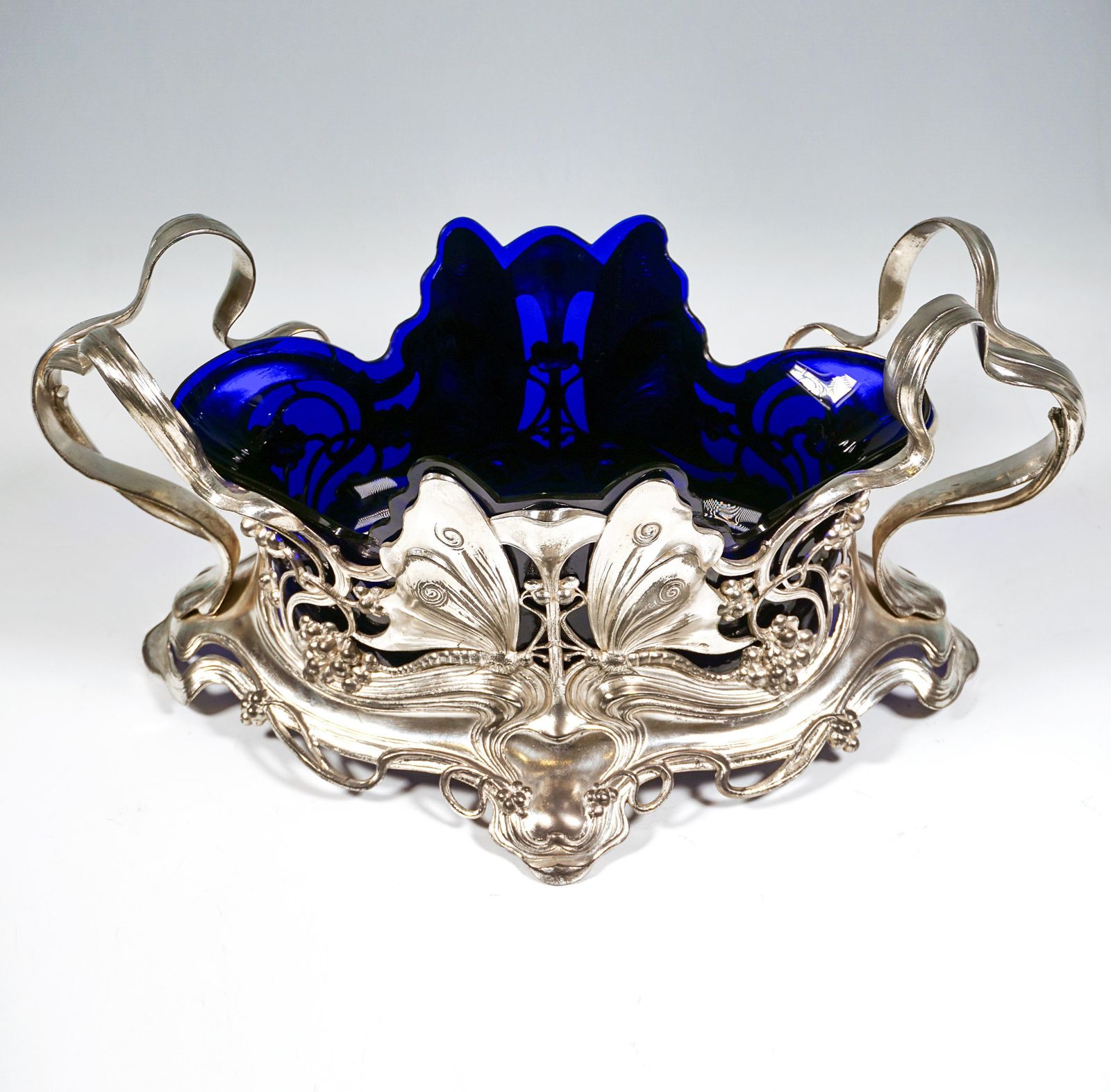 Sculptural Art Nouveau Jardinière With Butterflies And Tendrils, Wmf, Germany photo for sale