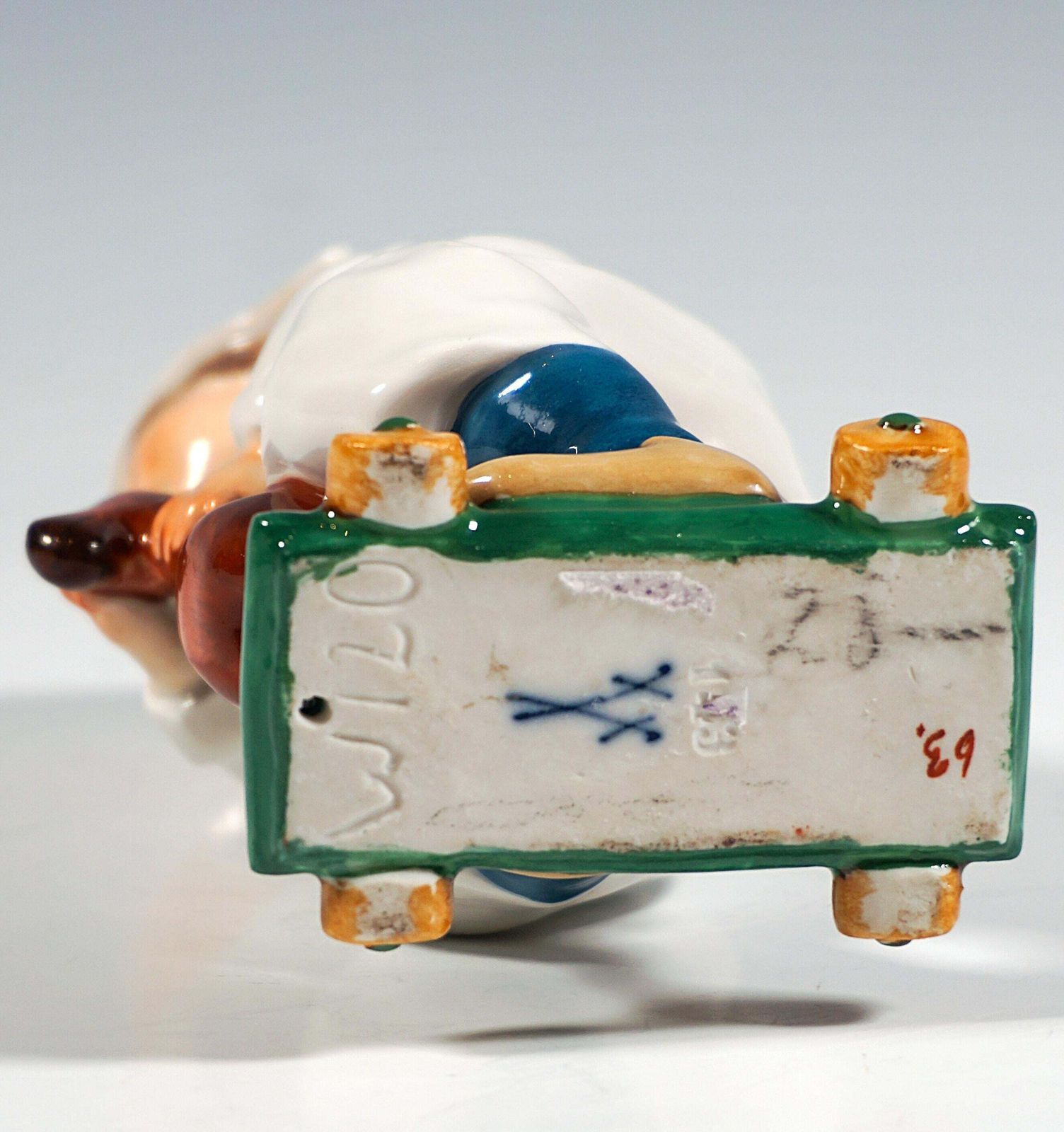 Meissen Art Nouveau Figurine, Boy On Wooden Horse, By Konrad Hentschel, 1905 photo vinterior