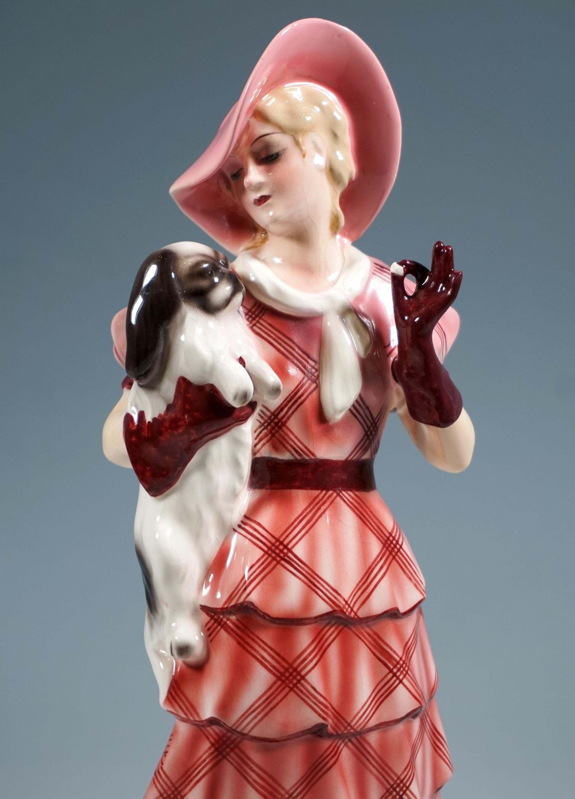 Goldscheider Vienna Group 'Jealousy' Elegant Lady With Pekinese, Lorenzl Ca 1935 photo 3020.0