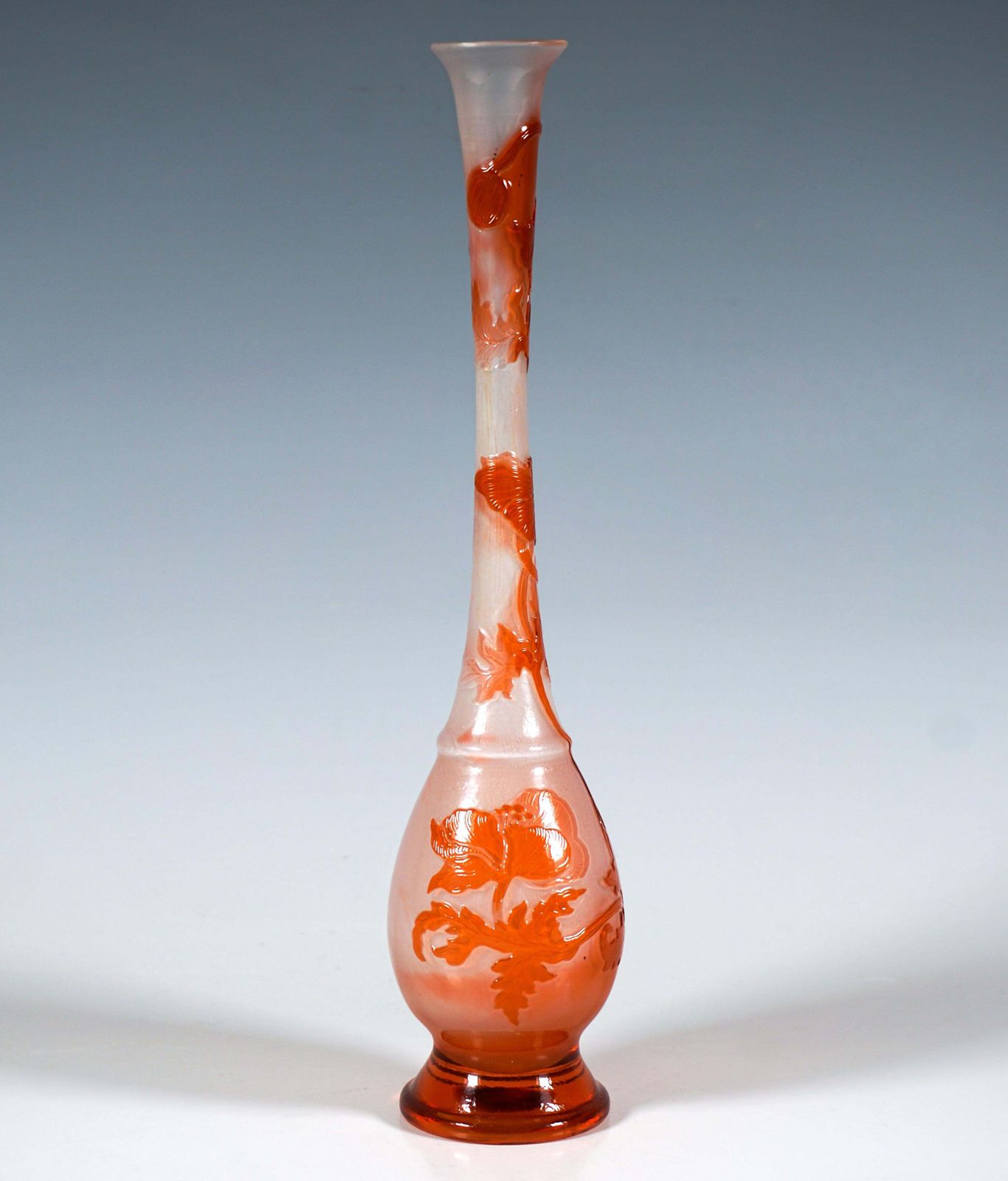 émile Gallé Art Nouveau Single Flower Vase With Poppy Decor, France, Circa 1890 photo furniture
