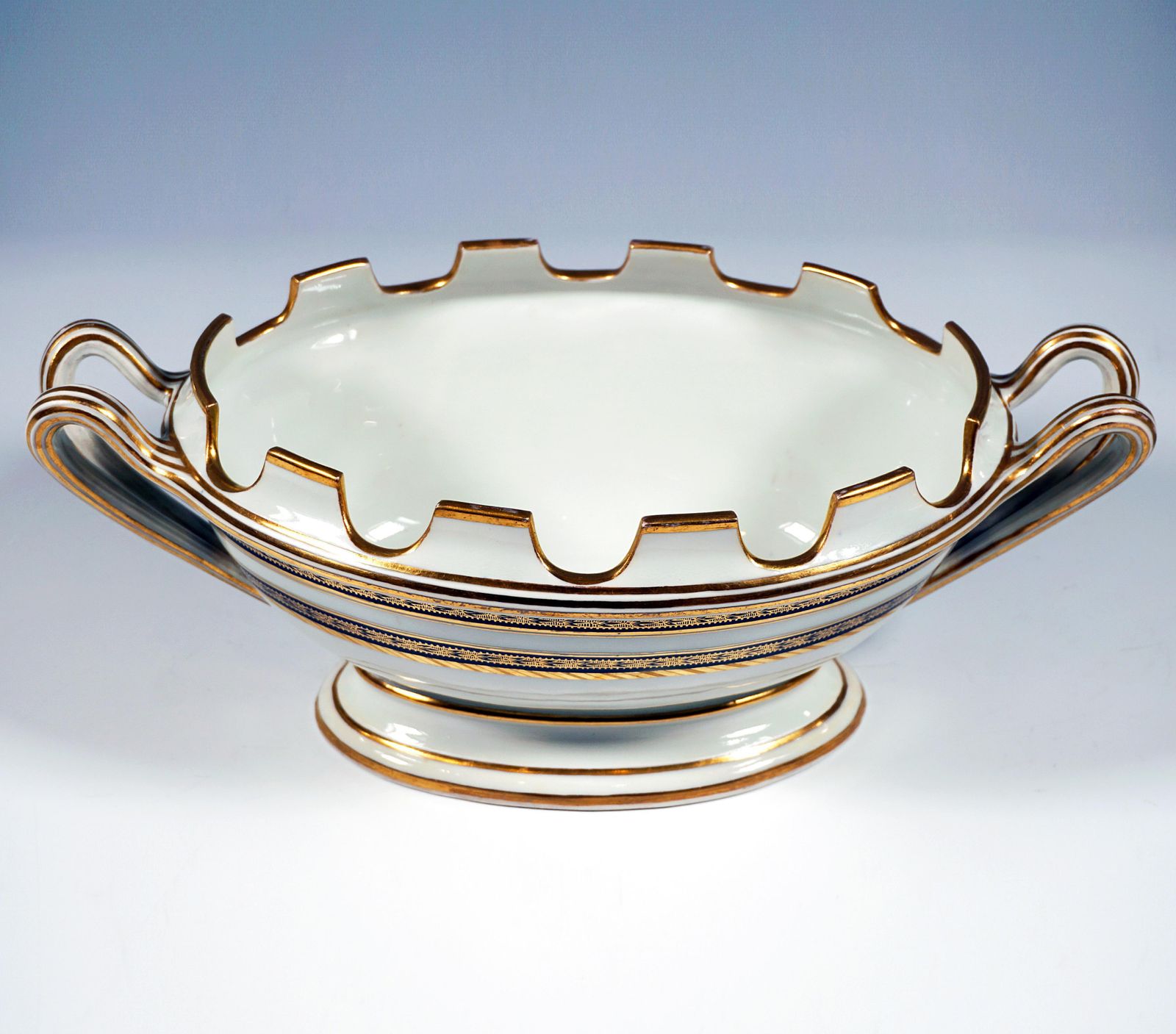 Pair Of Viennese Imperial Porcelain Glass Coolers, Cobalt And Gold, Dating 1811 photo vinterior