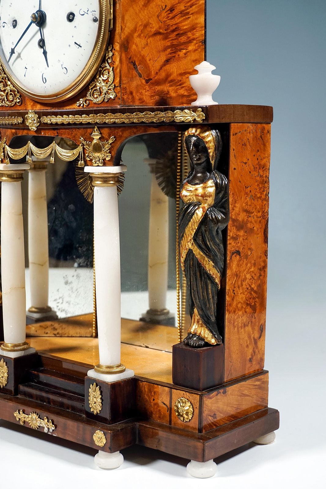 Viennese Empire Portal Clock With Caryatids And Gilded Fittings, Around 1810 photo buy