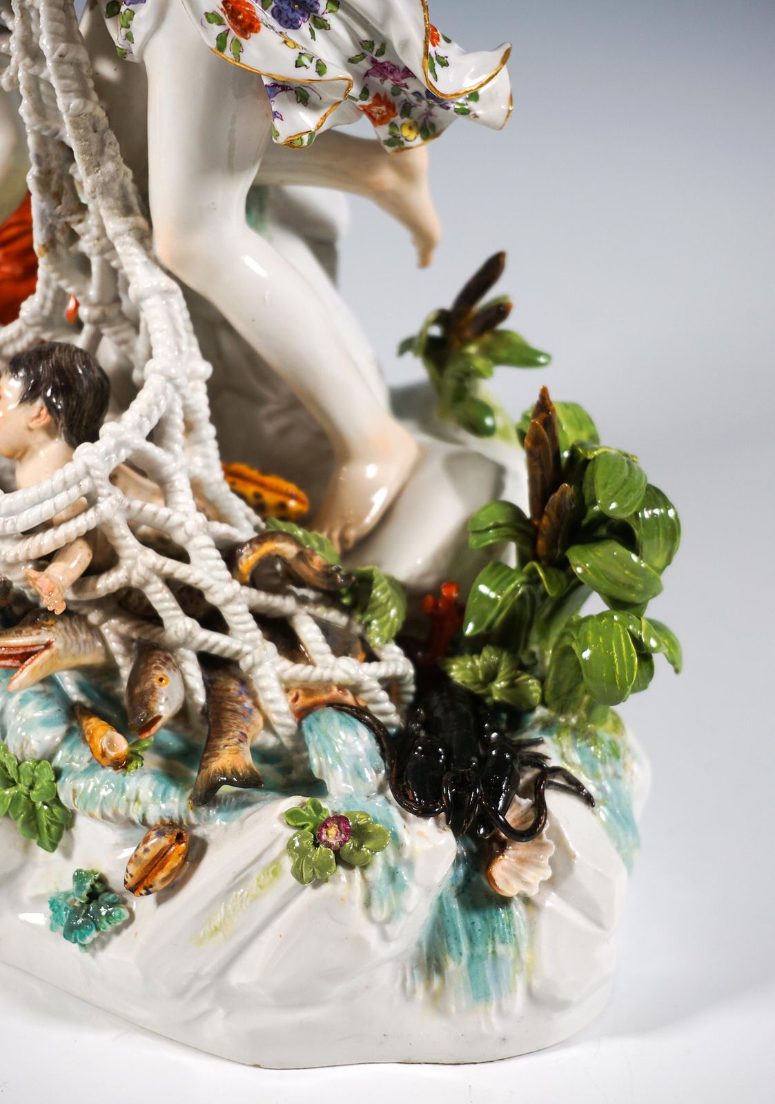 photo for sale Large Mythological Meissen Group 'The Catch Of The Triton', J.J. Kändler, C 1870