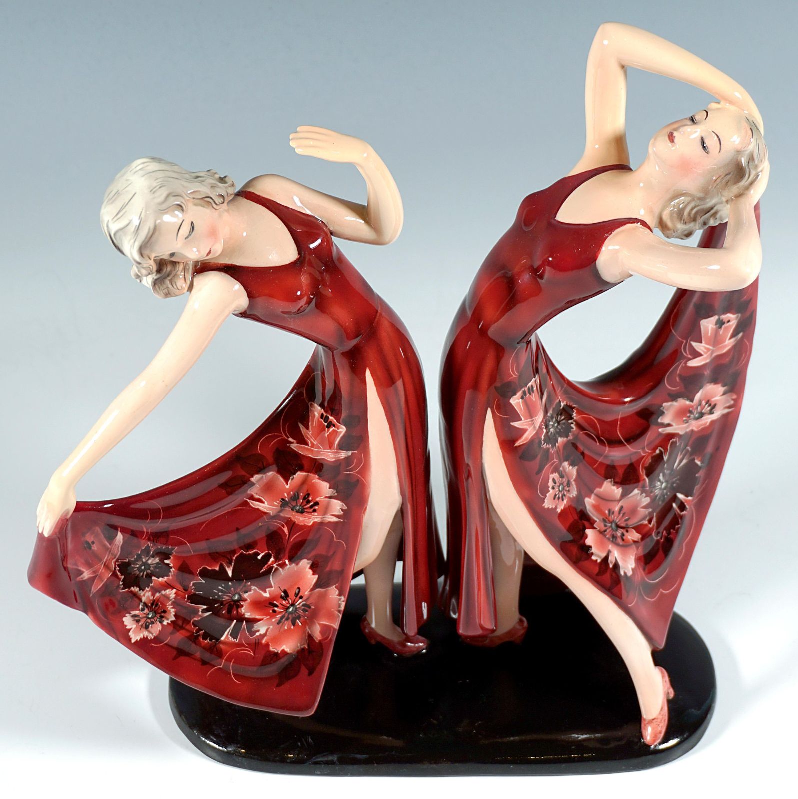 Goldscheider Art Déco Twin Dancers 'Dolly Sisters', By Stephan Dakon, Ca 1939 photo 6017.0