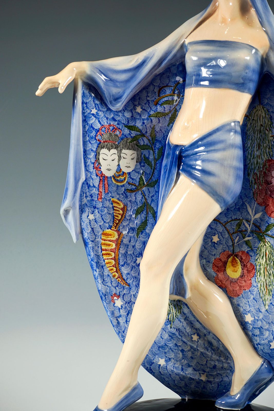 'Egyptian Temple Dancer', Large Marcell Goldscheider Vienna Figurine, Circa 1930 photo vinterior