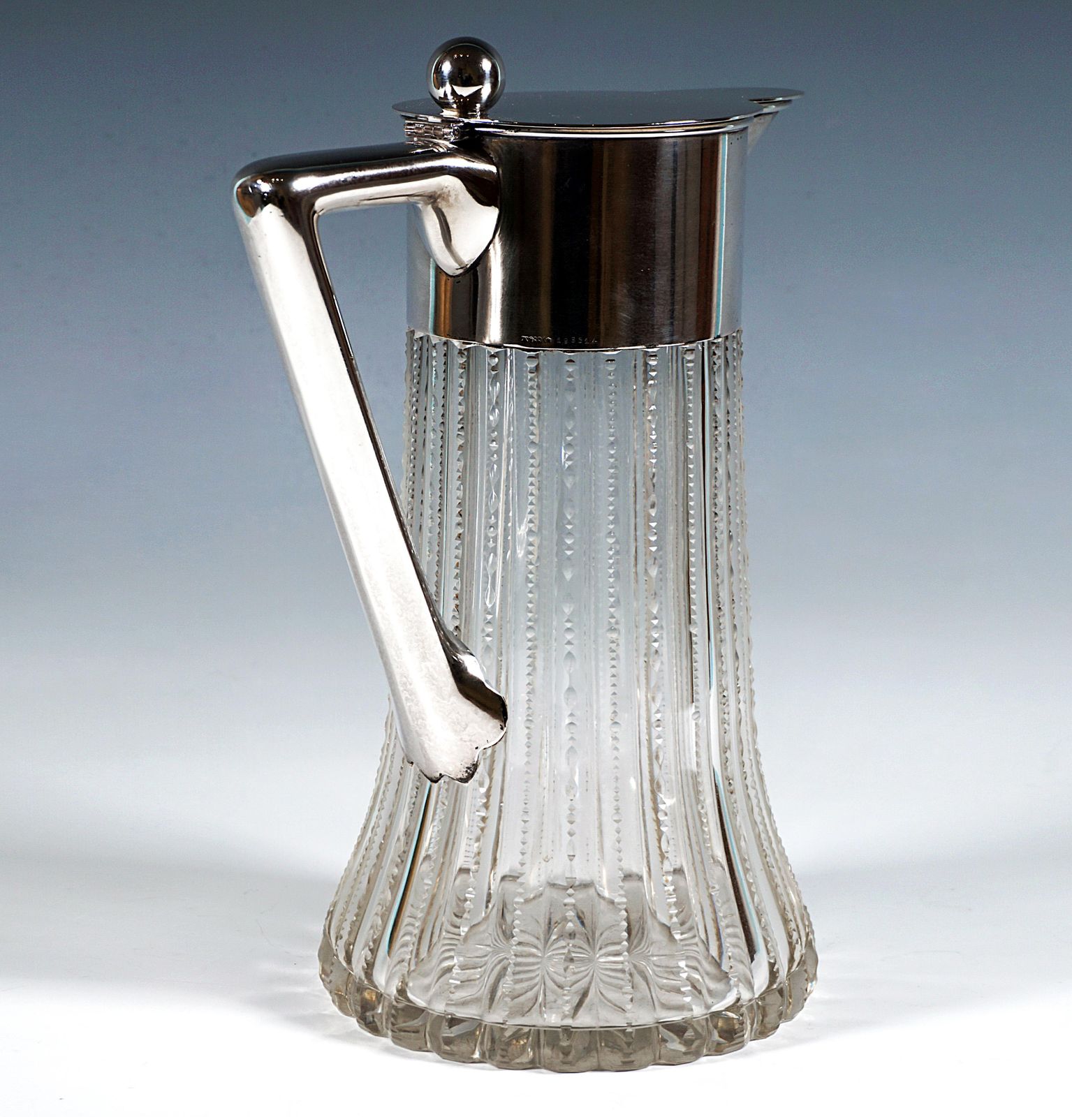 Finely Cut Glass Decanter With Silver Mount, Wilkens & Sons Germany, 1909 photo furniture