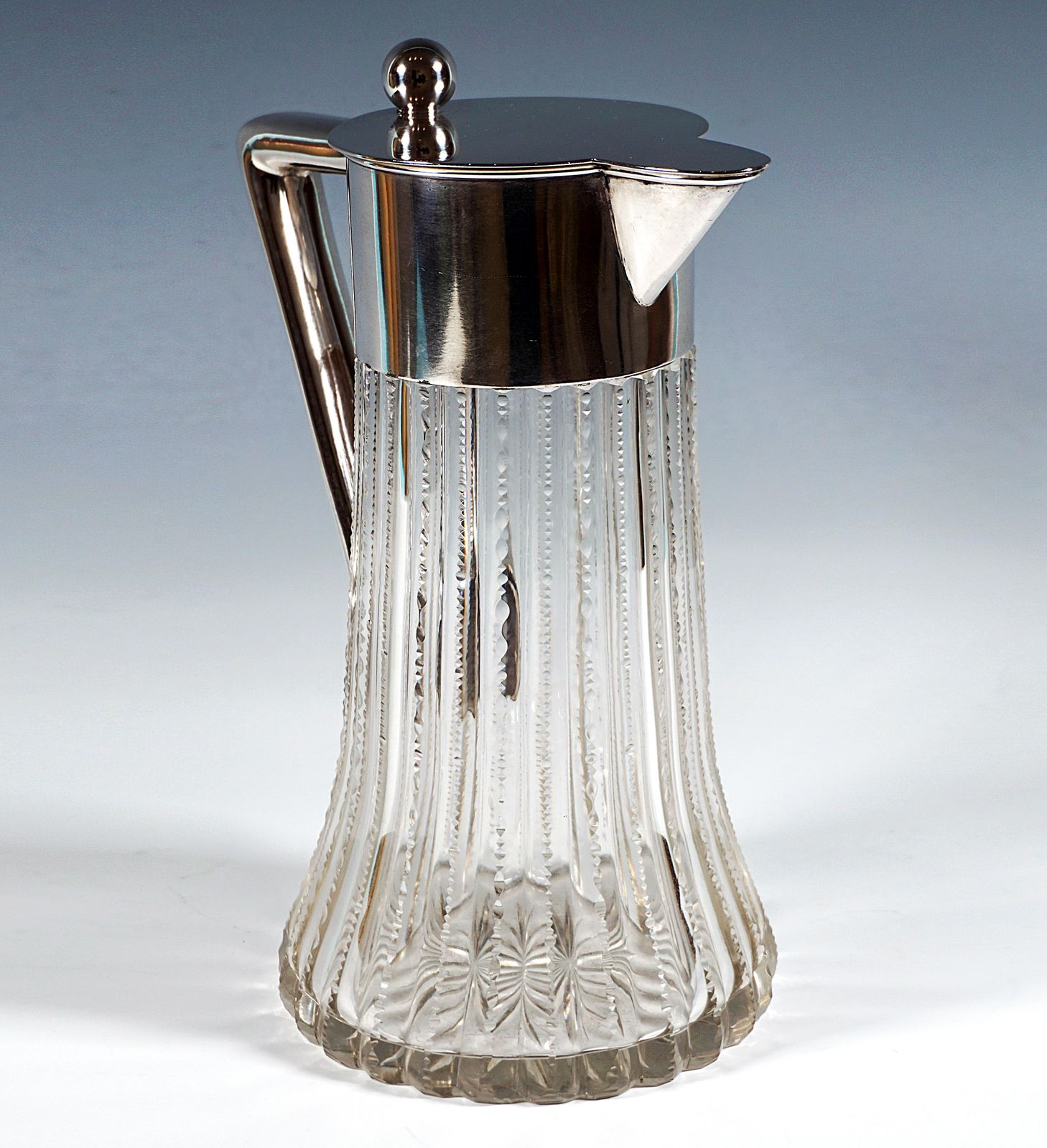 Finely Cut Glass Decanter With Silver Mount, Wilkens & Sons Germany, 1909 photo for sale