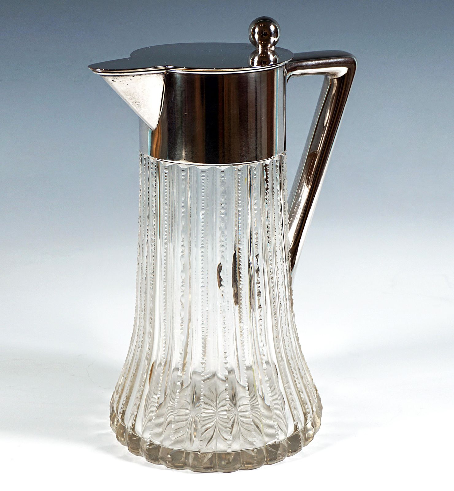 Finely Cut Glass Decanter With Silver Mount, Wilkens & Sons Germany, 1909 photo Home Decor