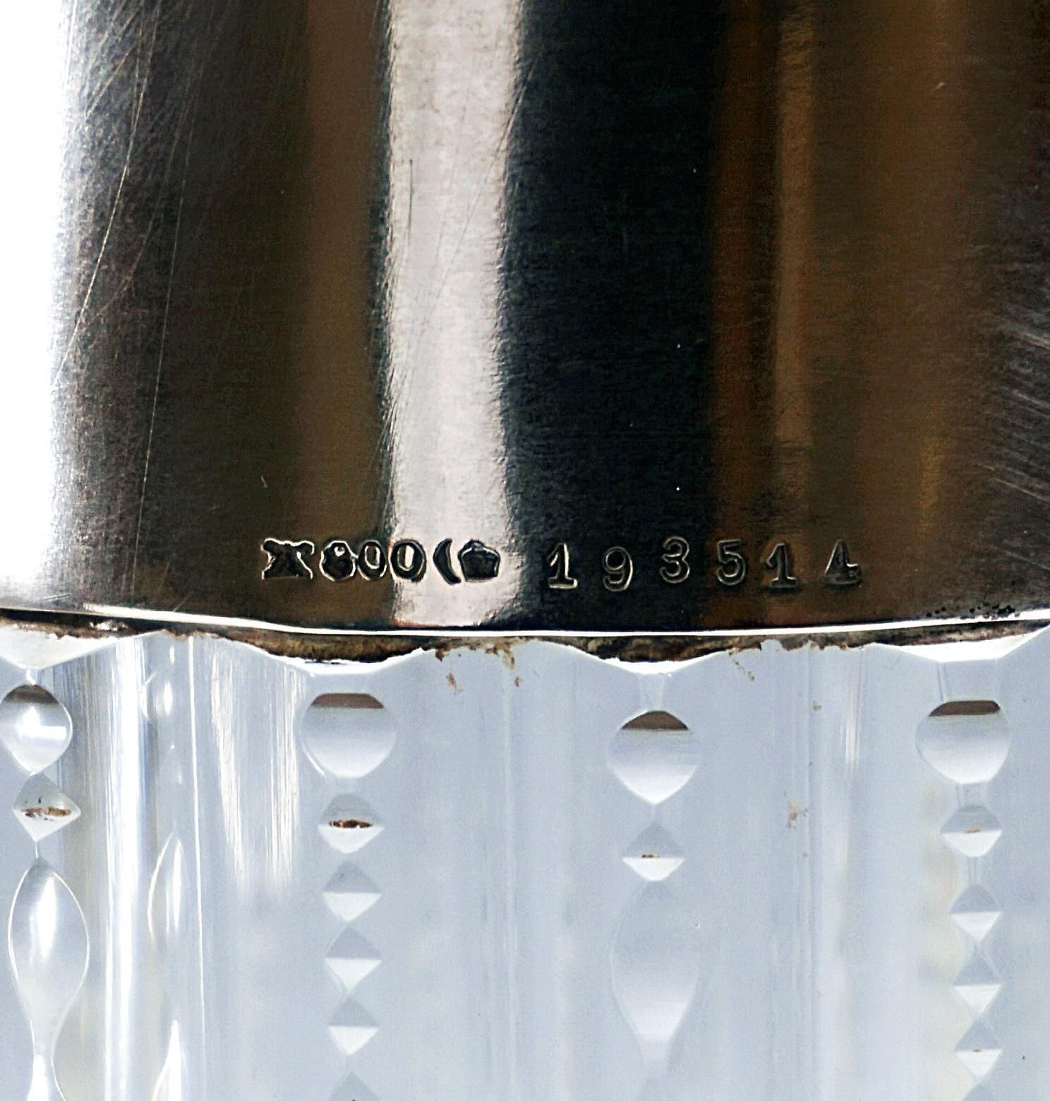 Finely Cut Glass Decanter With Silver Mount, Wilkens & Sons Germany, 1909 photo buy