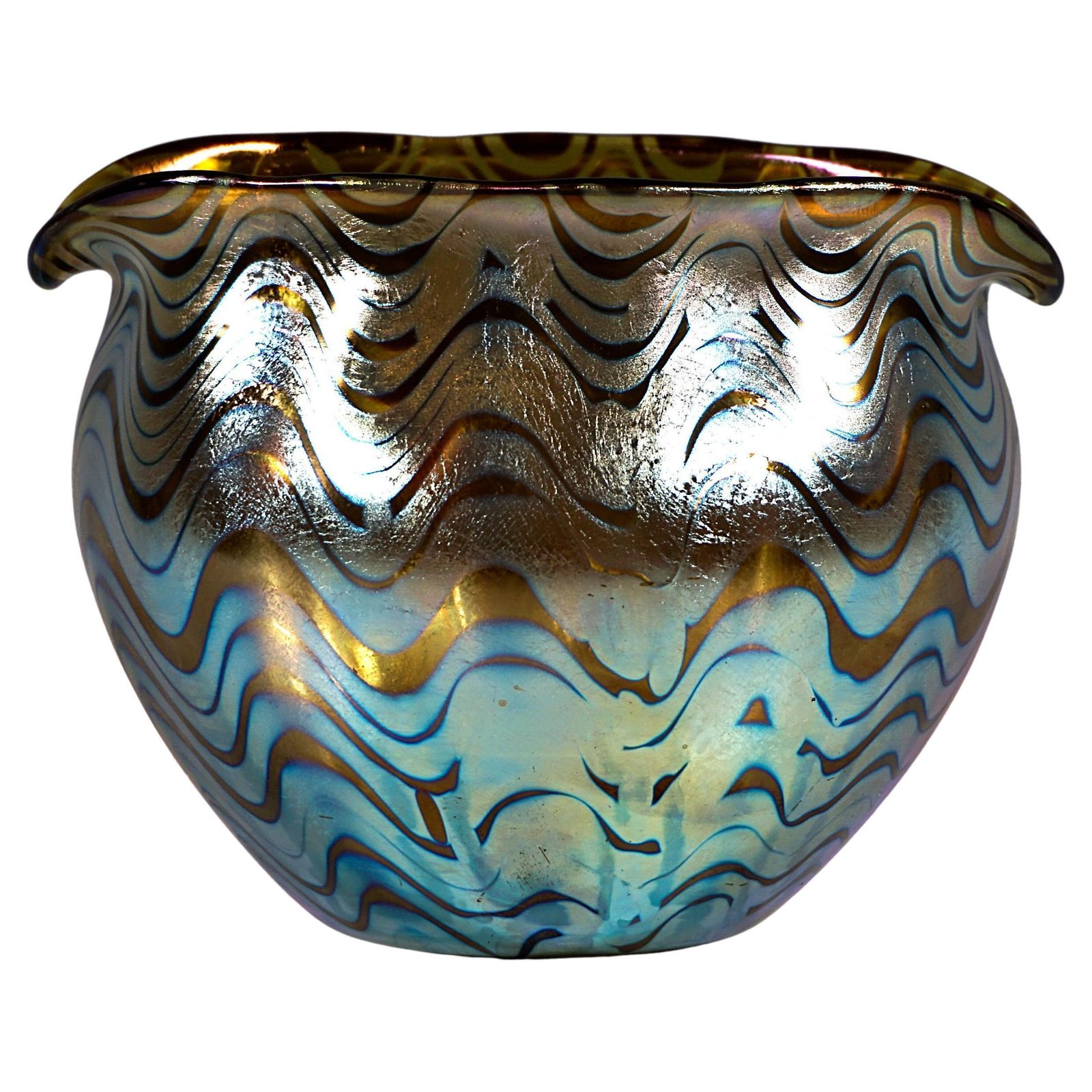 Loetz Art Nouveau Glass Vase Phenomenon Gre Crete 7767, Austria Hungary, Ca 1900